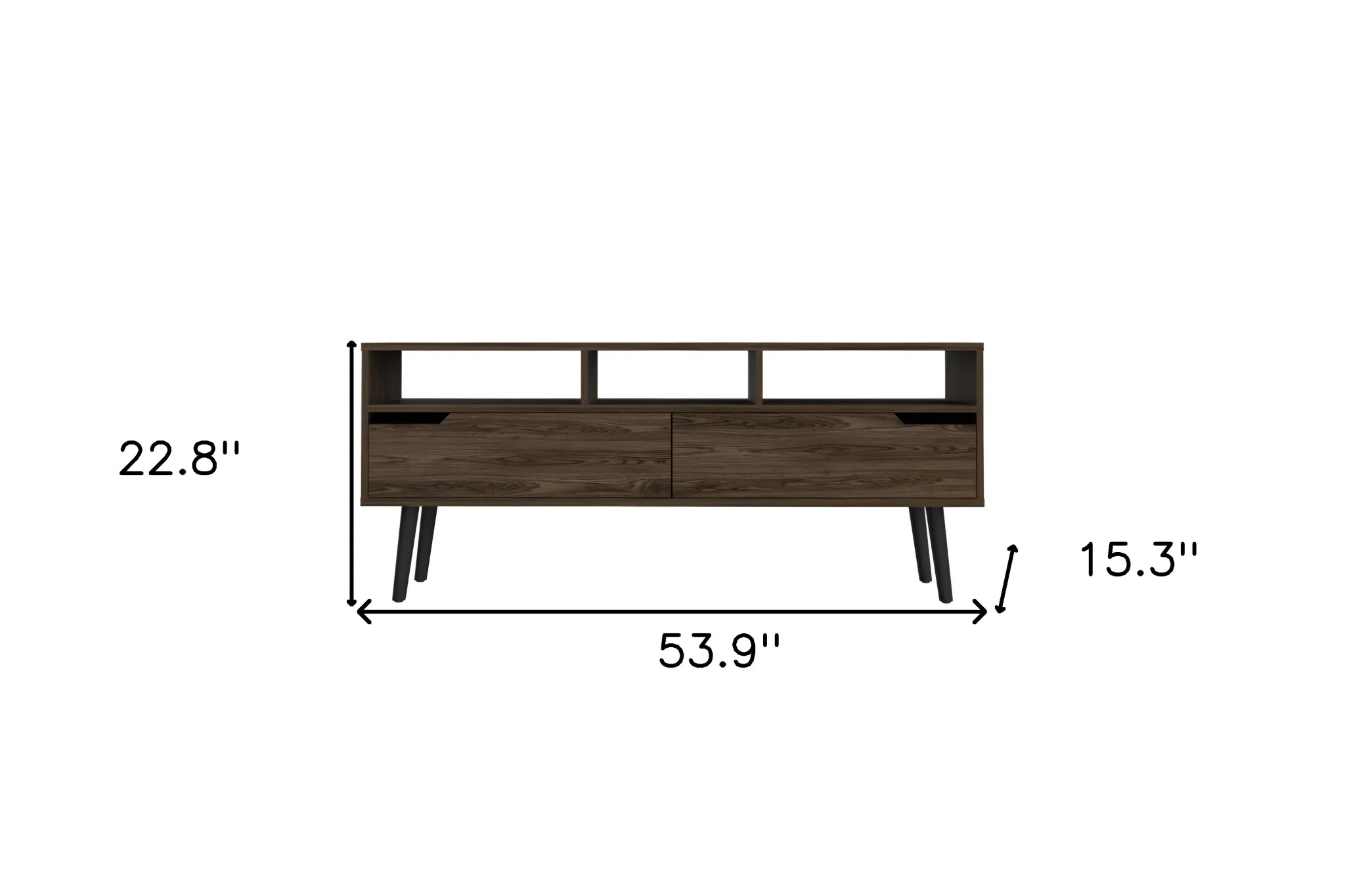 Dark Brown Wood Enclosed and Open Storage TV Stand By Homeroots - Image 4