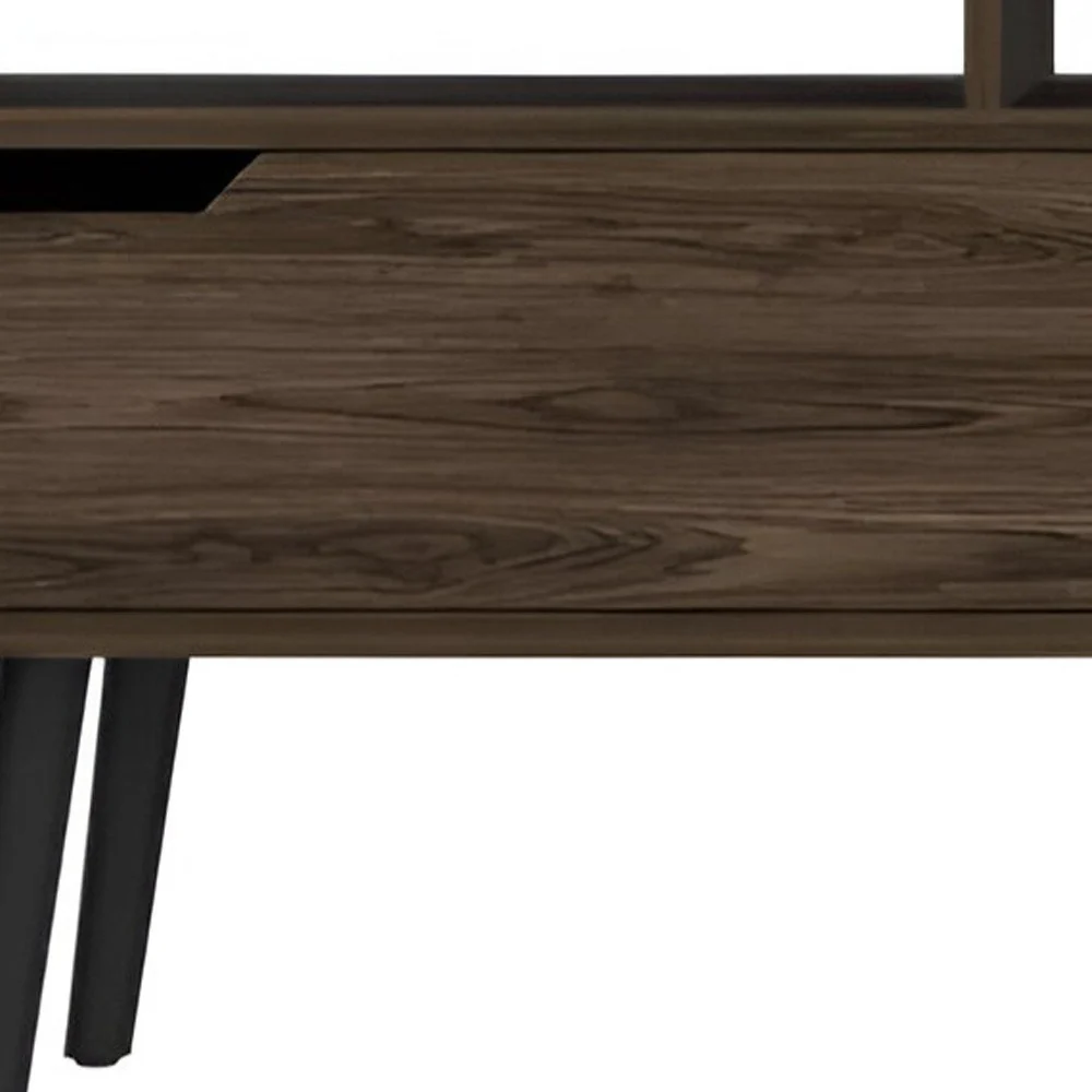 Dark Brown Wood Enclosed and Open Storage TV Stand By Homeroots - Image 5