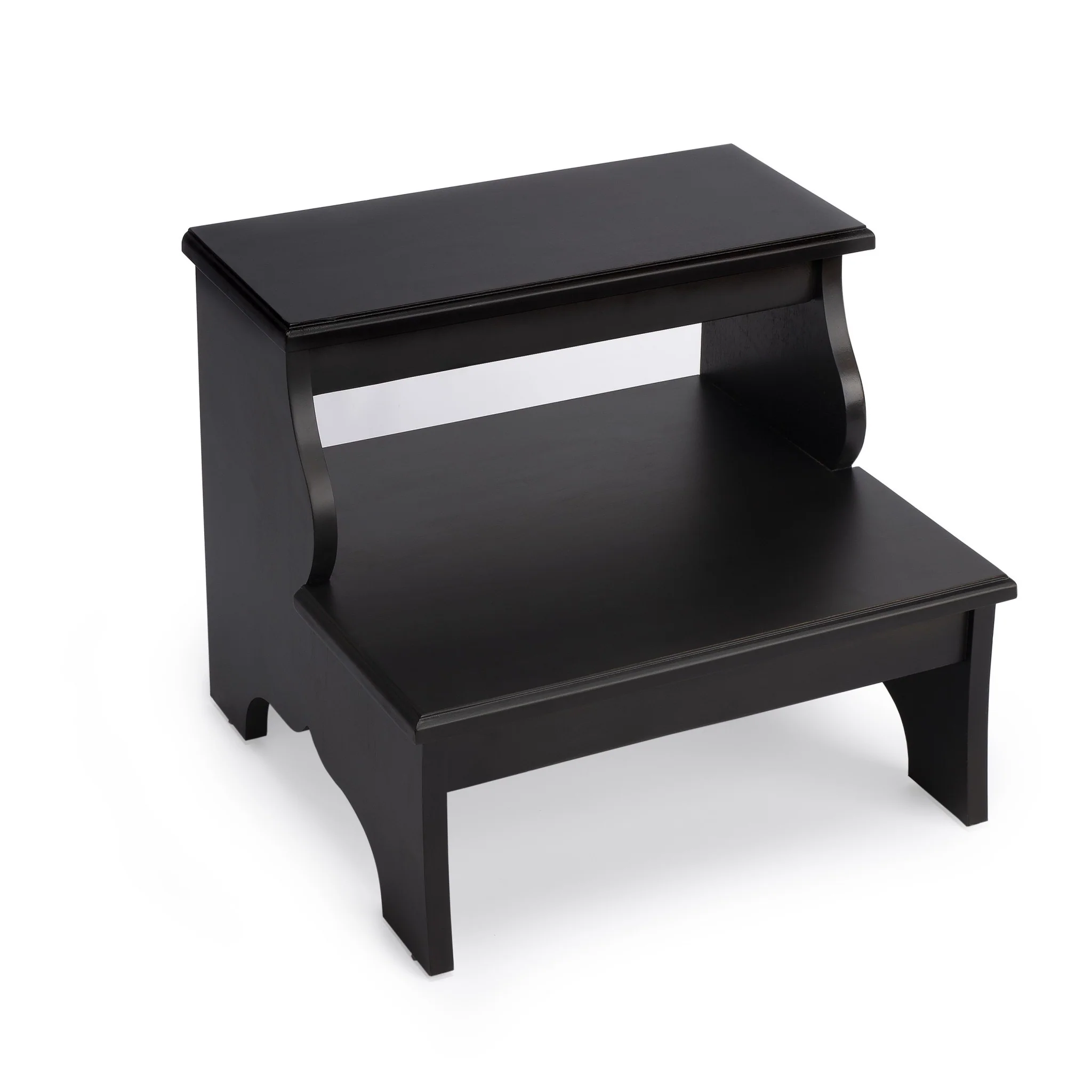 Dark Brown Wood Step Stool By Homeroots - Image 2