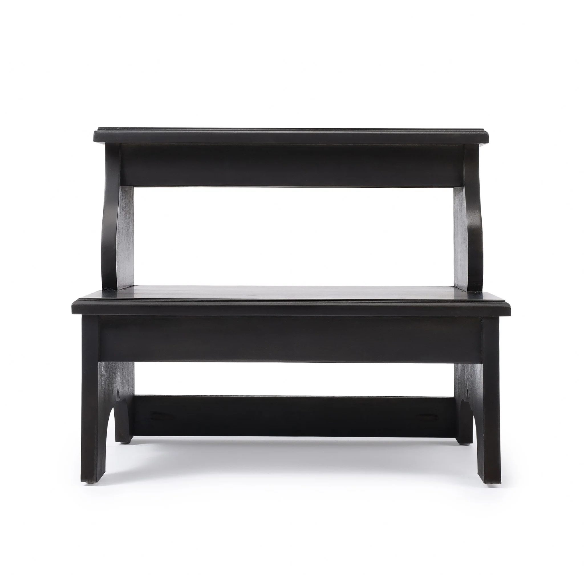 Dark Brown Wood Step Stool By Homeroots - Image 4