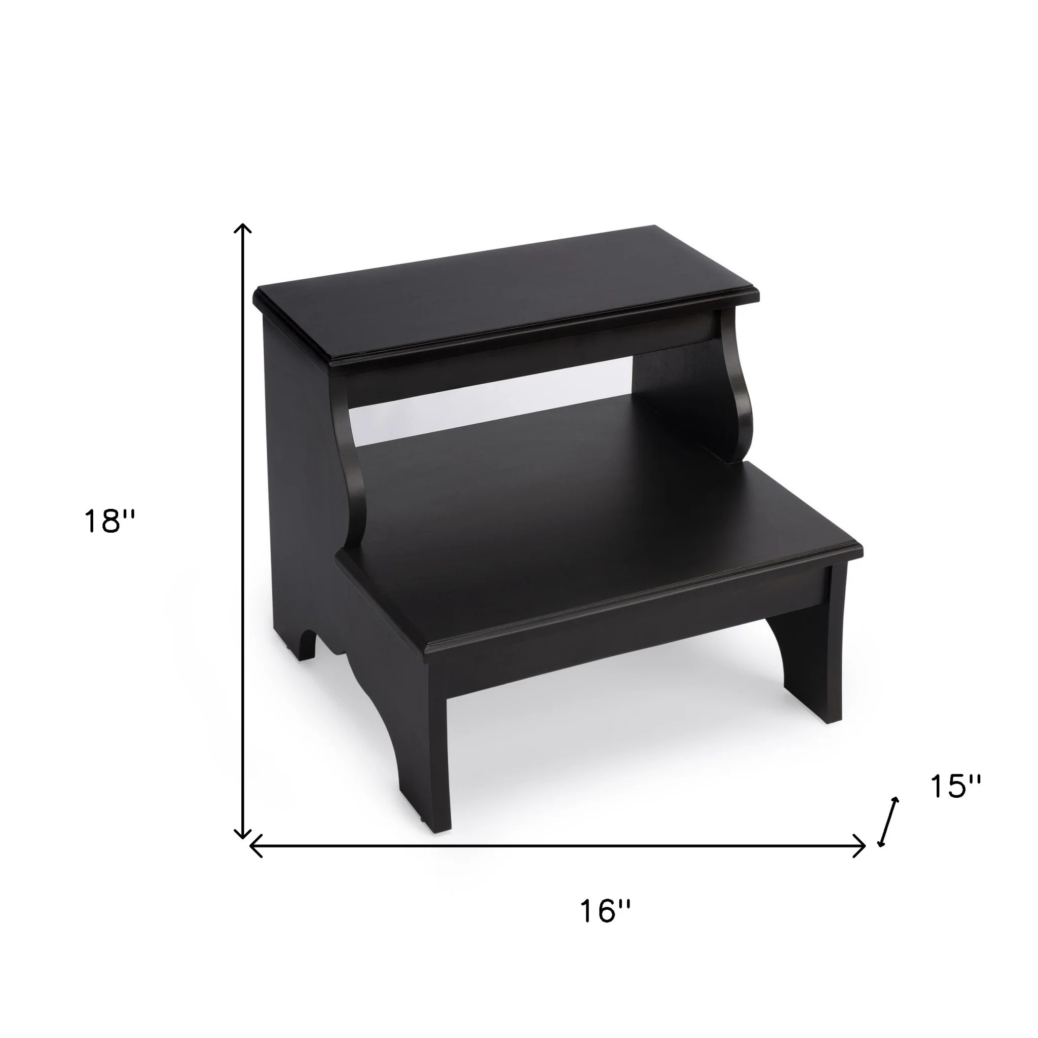 Dark Brown Wood Step Stool By Homeroots - Image 7