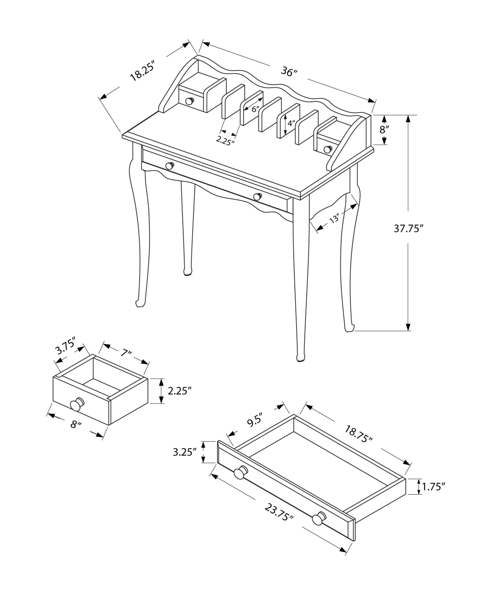 Dark Cherry Desk By Homeroots - Image 3