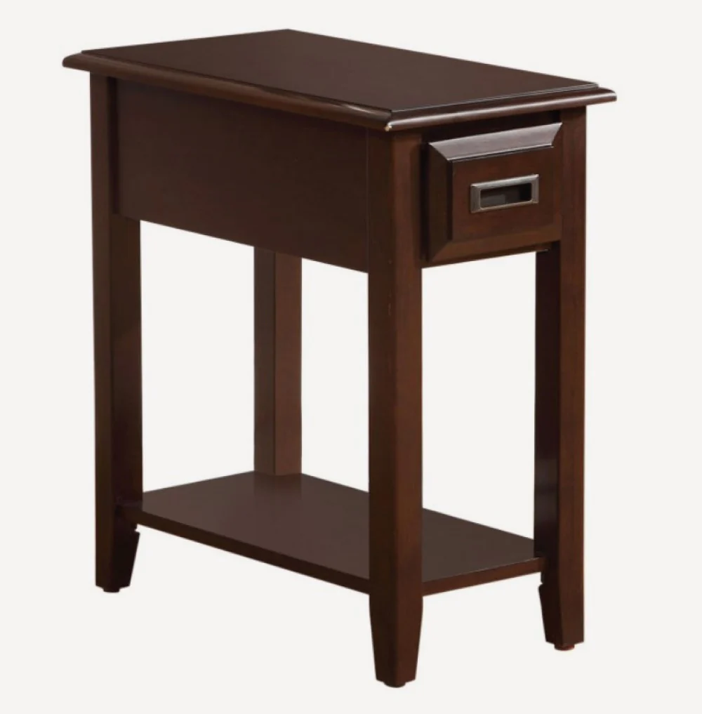 Dark Cherry Wooden Side Table By Homeroots - Image 2