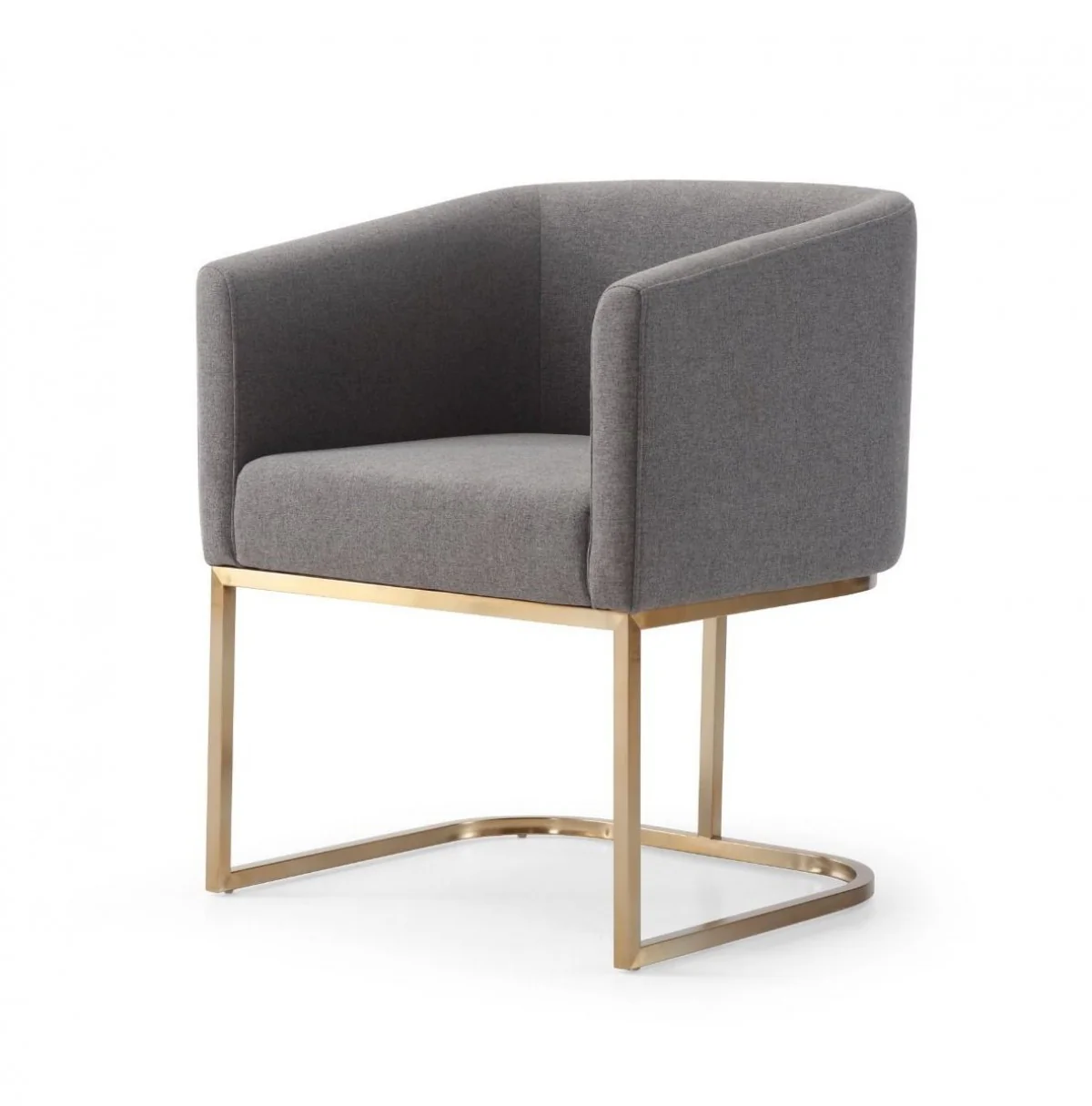 Dark Gray And Antiqued Brass Upholstered Fabric Dining Arm Chair By Homeroots - Image 6