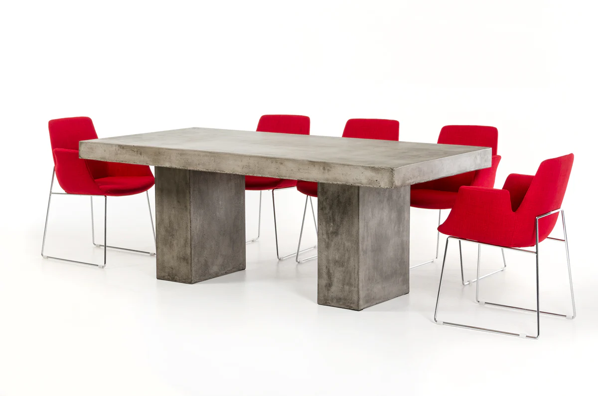 Dark Gray Concrete Dining Table By Homeroots - Image 2