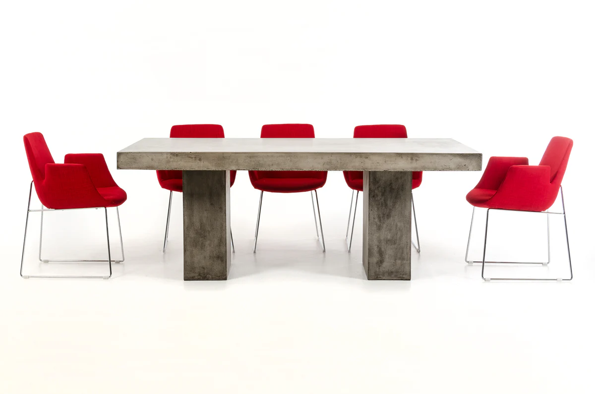 Dark Gray Concrete Dining Table By Homeroots - Image 3