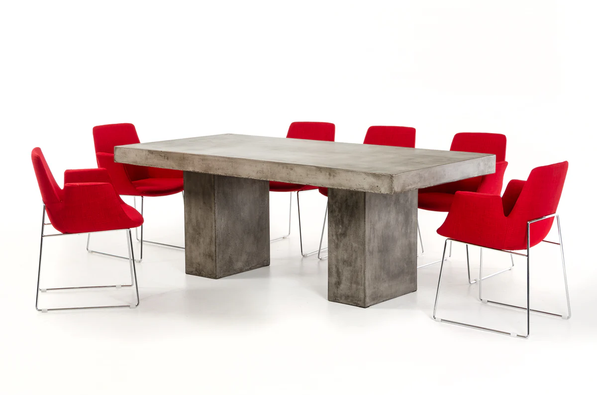 Dark Gray Concrete Dining Table By Homeroots - Image 4