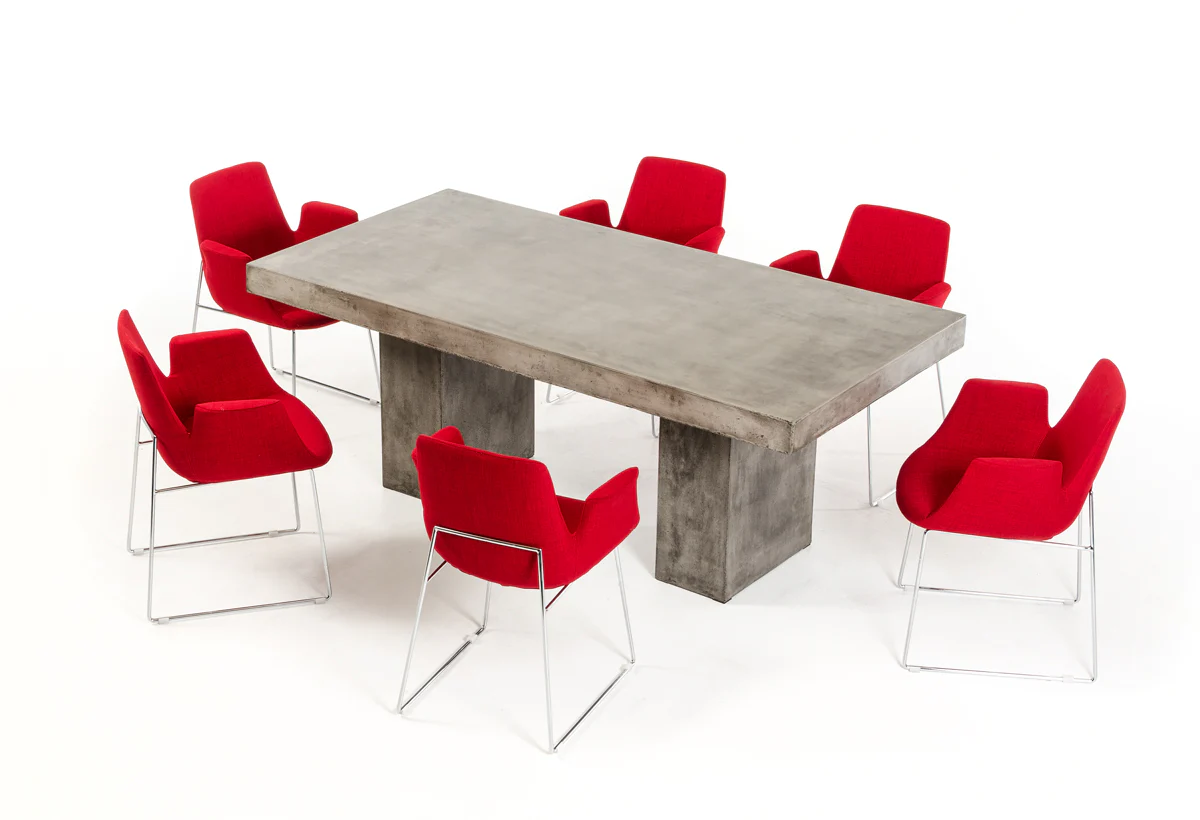 Dark Gray Concrete Dining Table By Homeroots - Image 5