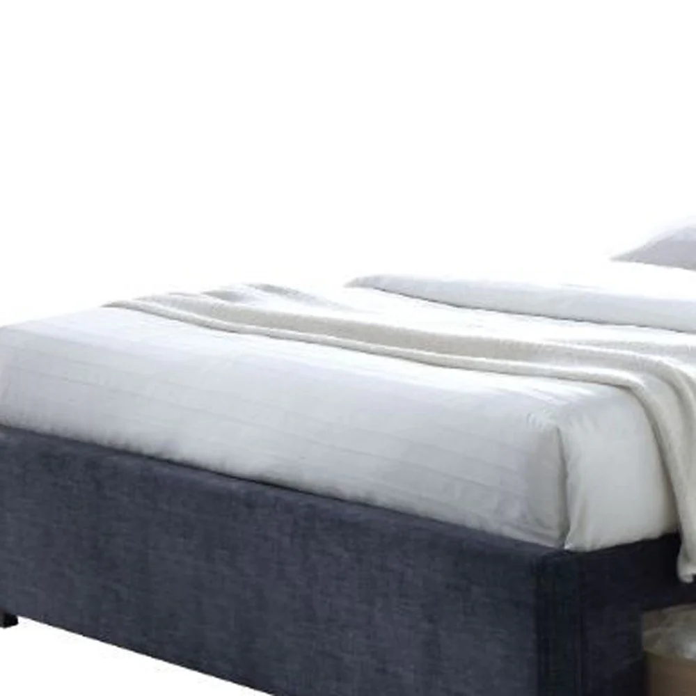 Dark Gray Fabric King Bed With Storage By Homeroots - Image 3