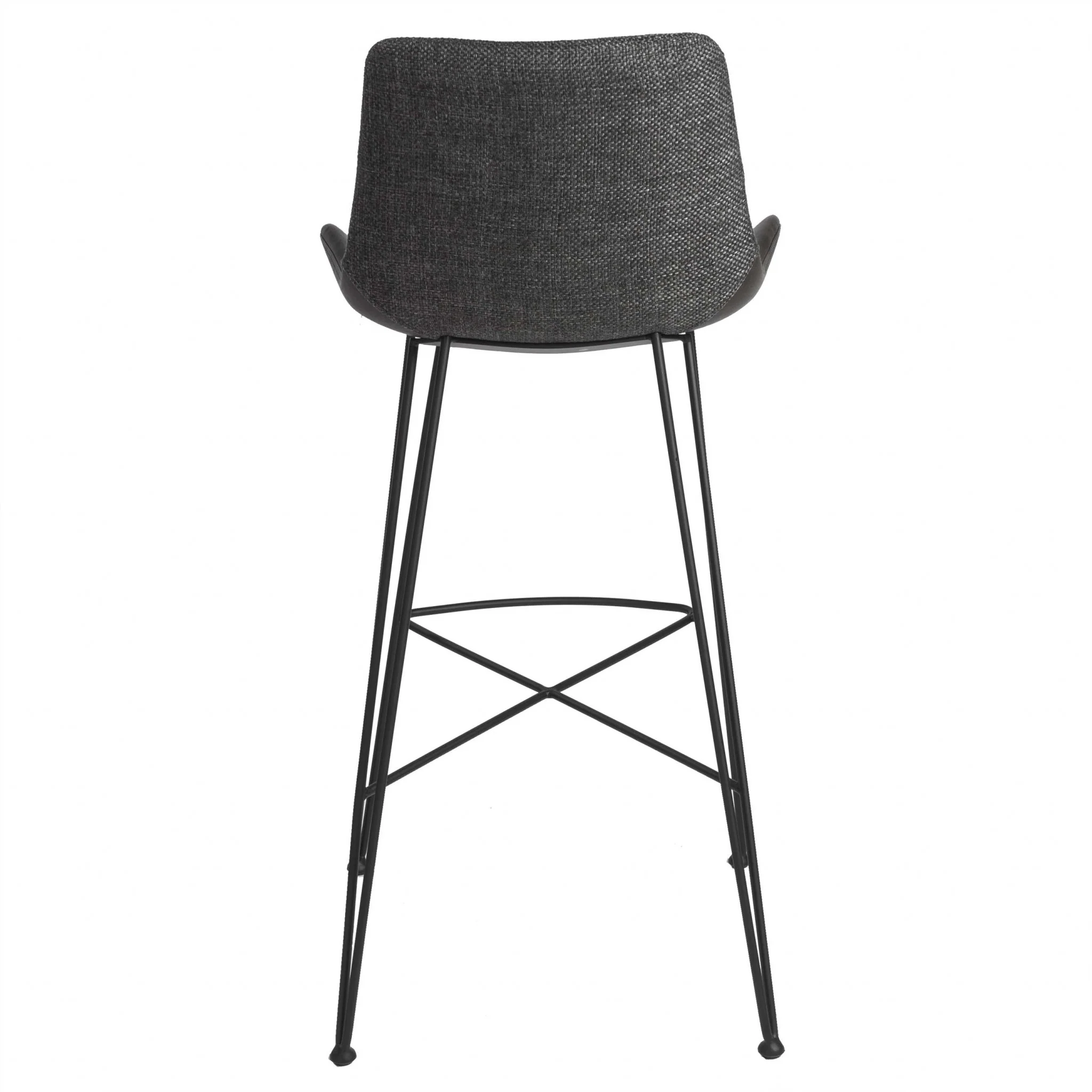 Dark Gray Leatherette Bar Stool with Matte Black Legs By Homeroots - Image 4