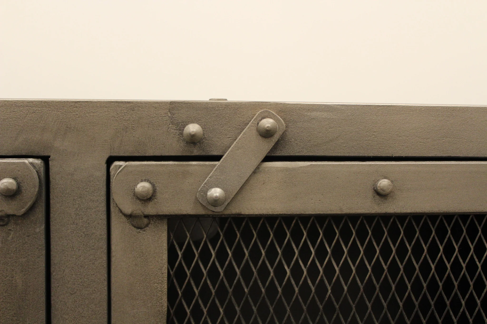 Dark Gray Metal Enclosed Storage TV Stand By Homeroots - Image 6