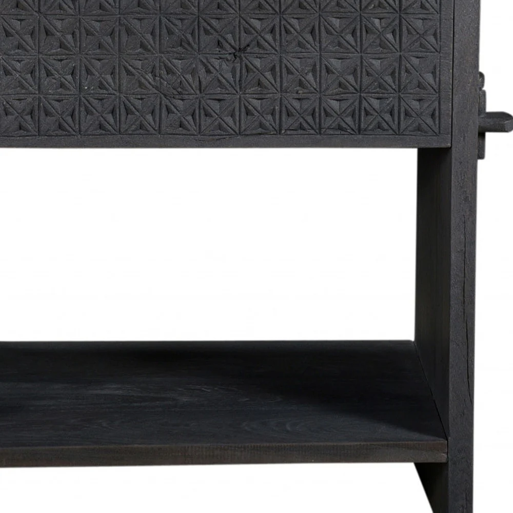 Dark Gray One Drawer Nightstand By Homeroots - Image 5