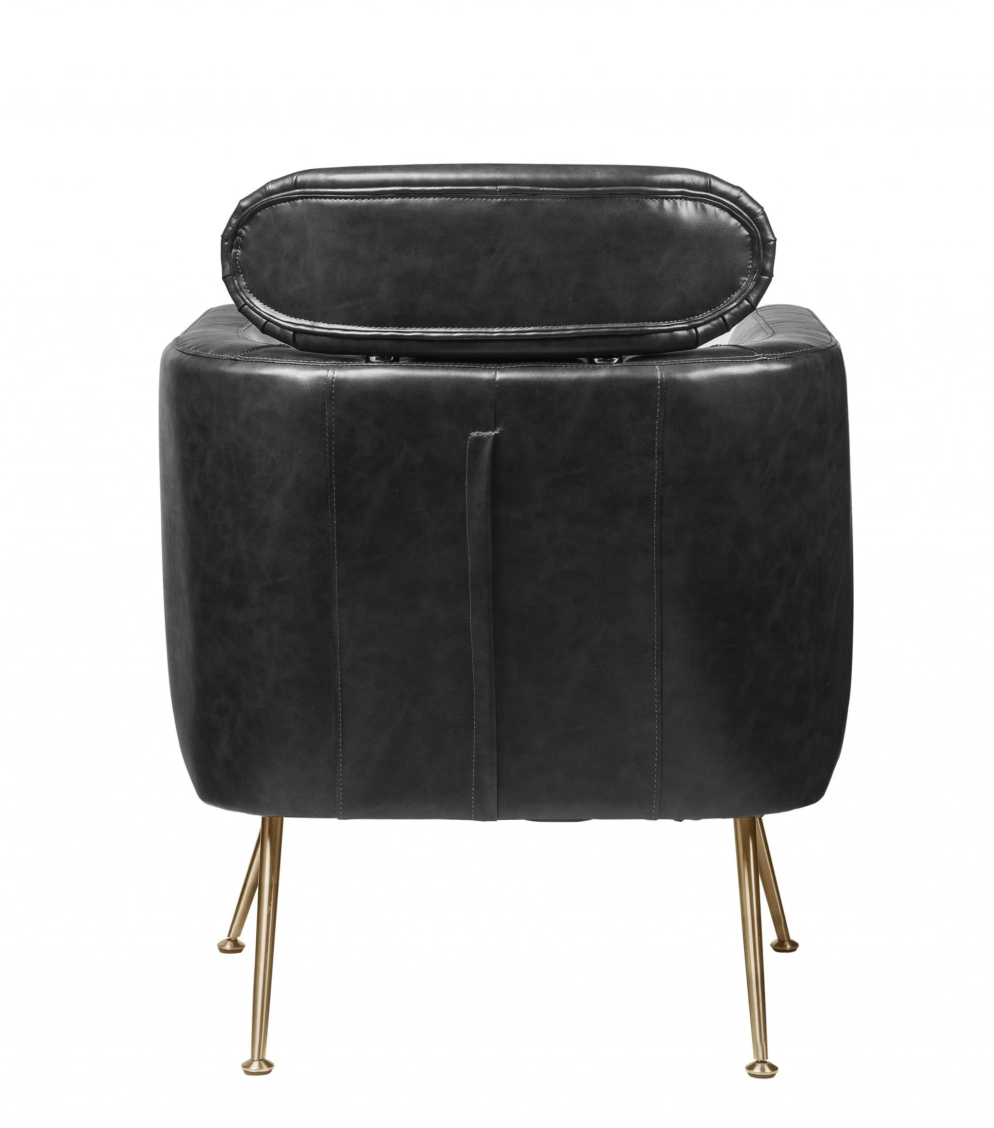 Dark Gray PU Upholstery Metal Leg Accent Chair By Homeroots - Image 2