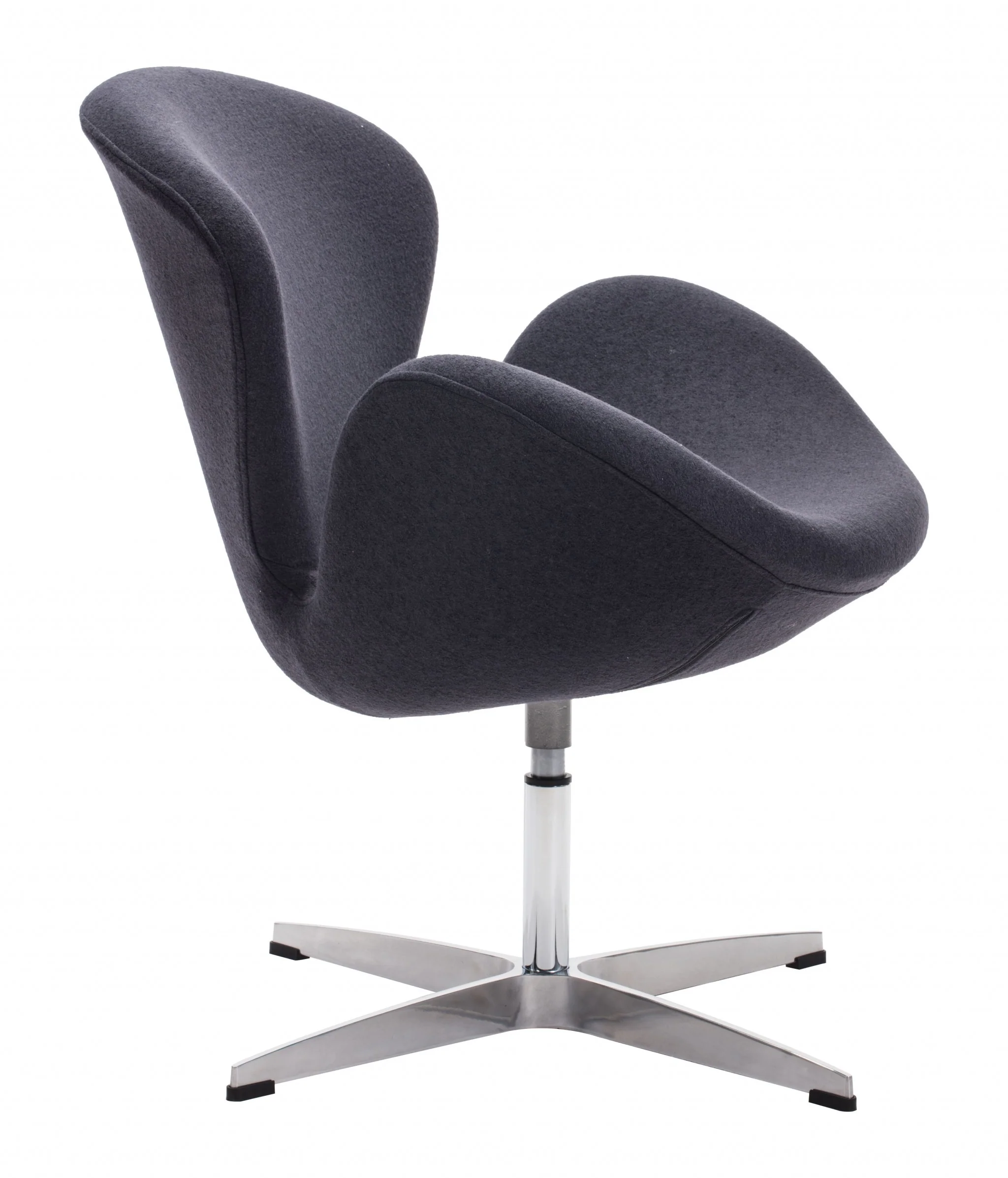 Dark Gray Scoop Swivel Chair By Homeroots - Image 2