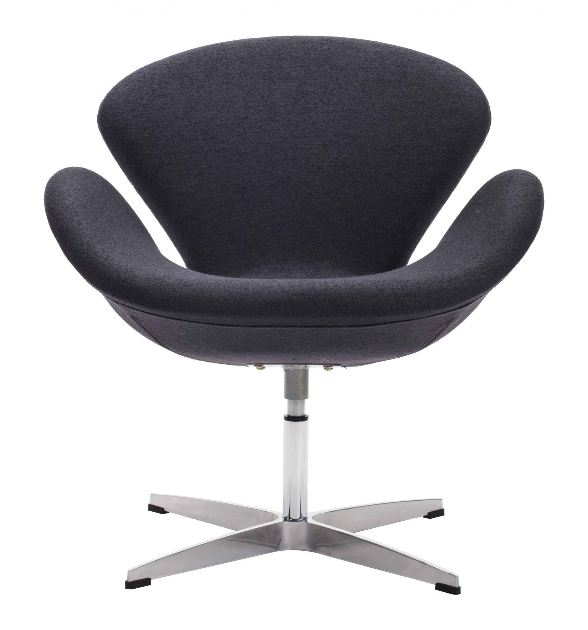 Dark Gray Scoop Swivel Chair By Homeroots - Image 3