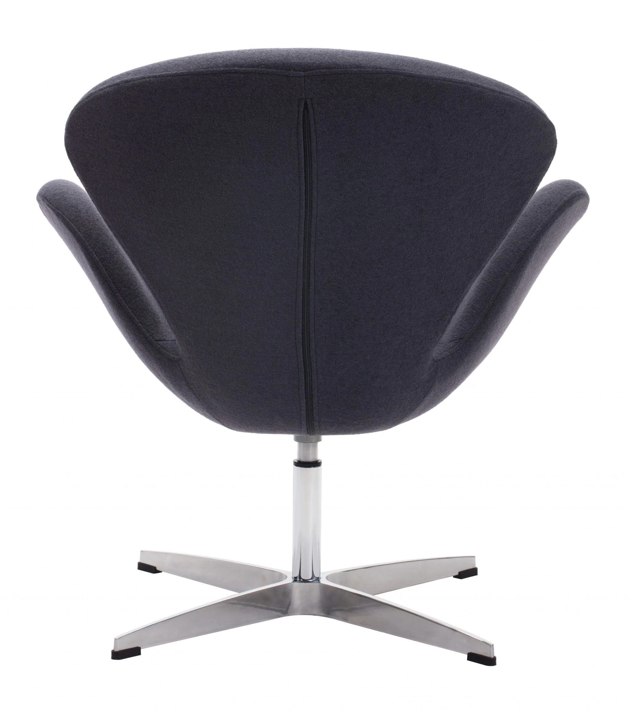 Dark Gray Scoop Swivel Chair By Homeroots - Image 4