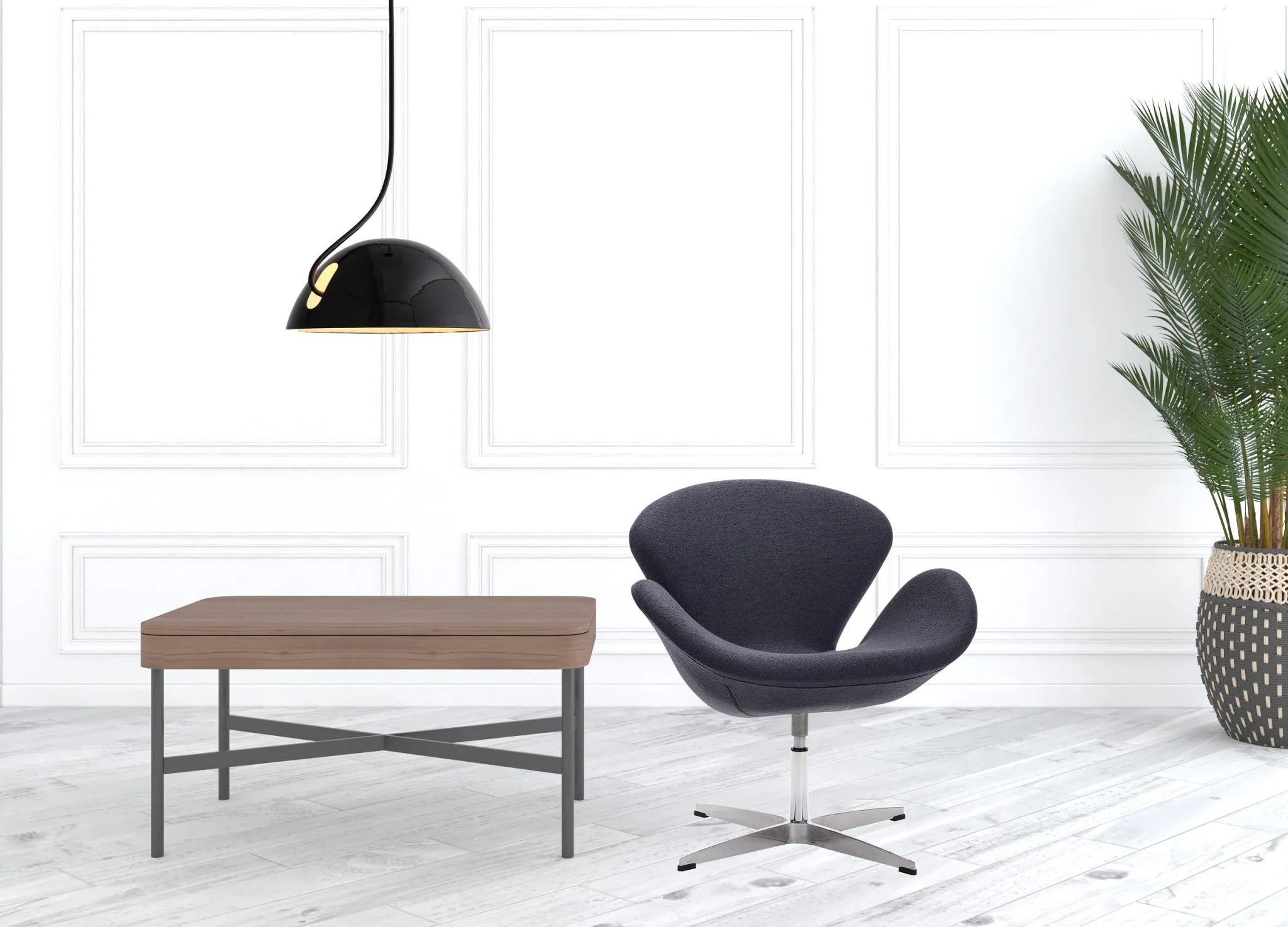 Dark Gray Scoop Swivel Chair By Homeroots - Image 5