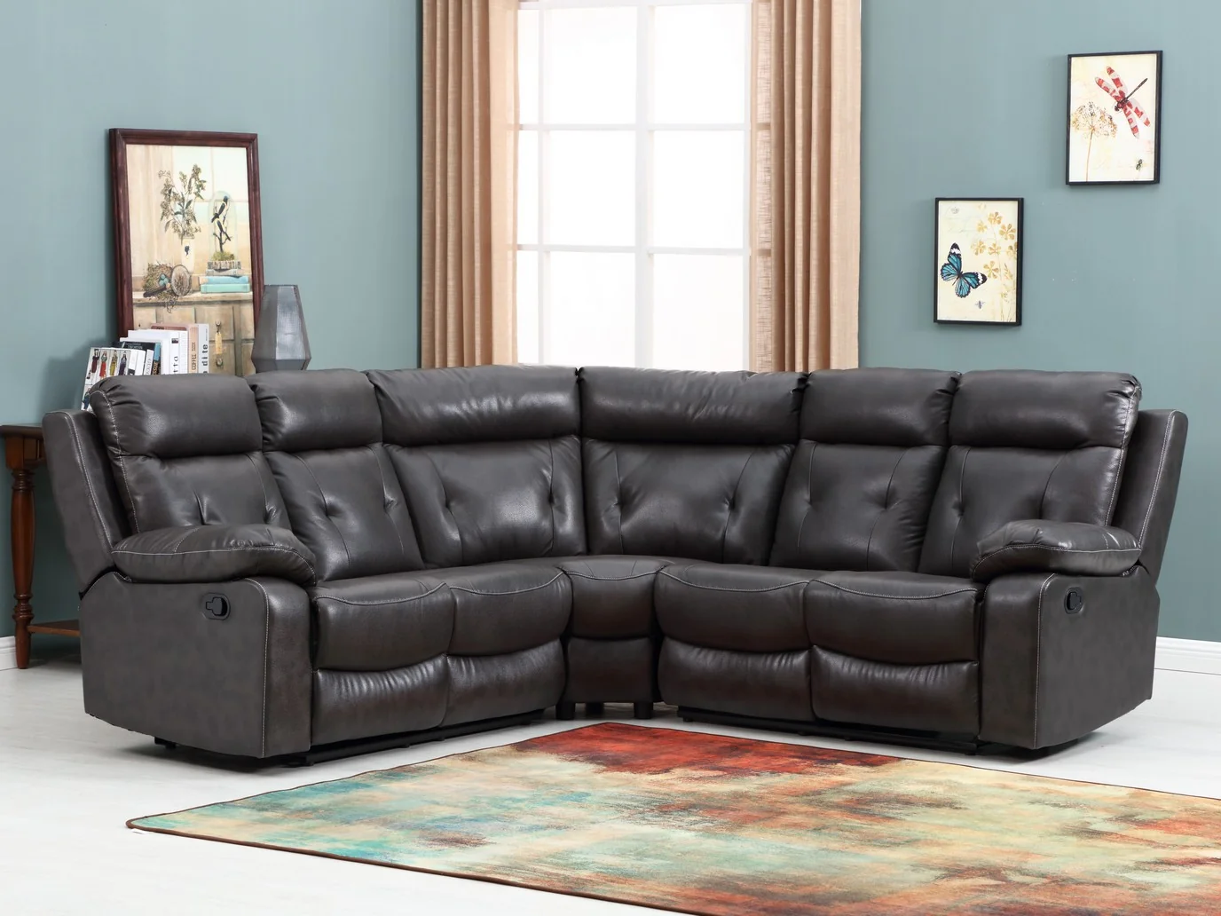 Dark Gray Sectional By Homeroots - Image 2