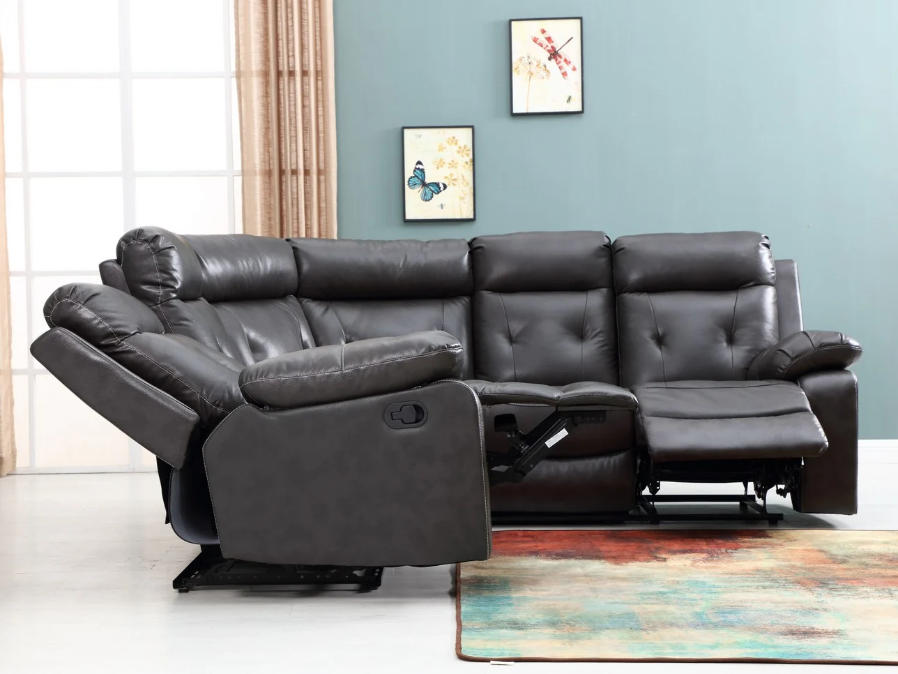 Dark Gray Sectional By Homeroots - Image 3
