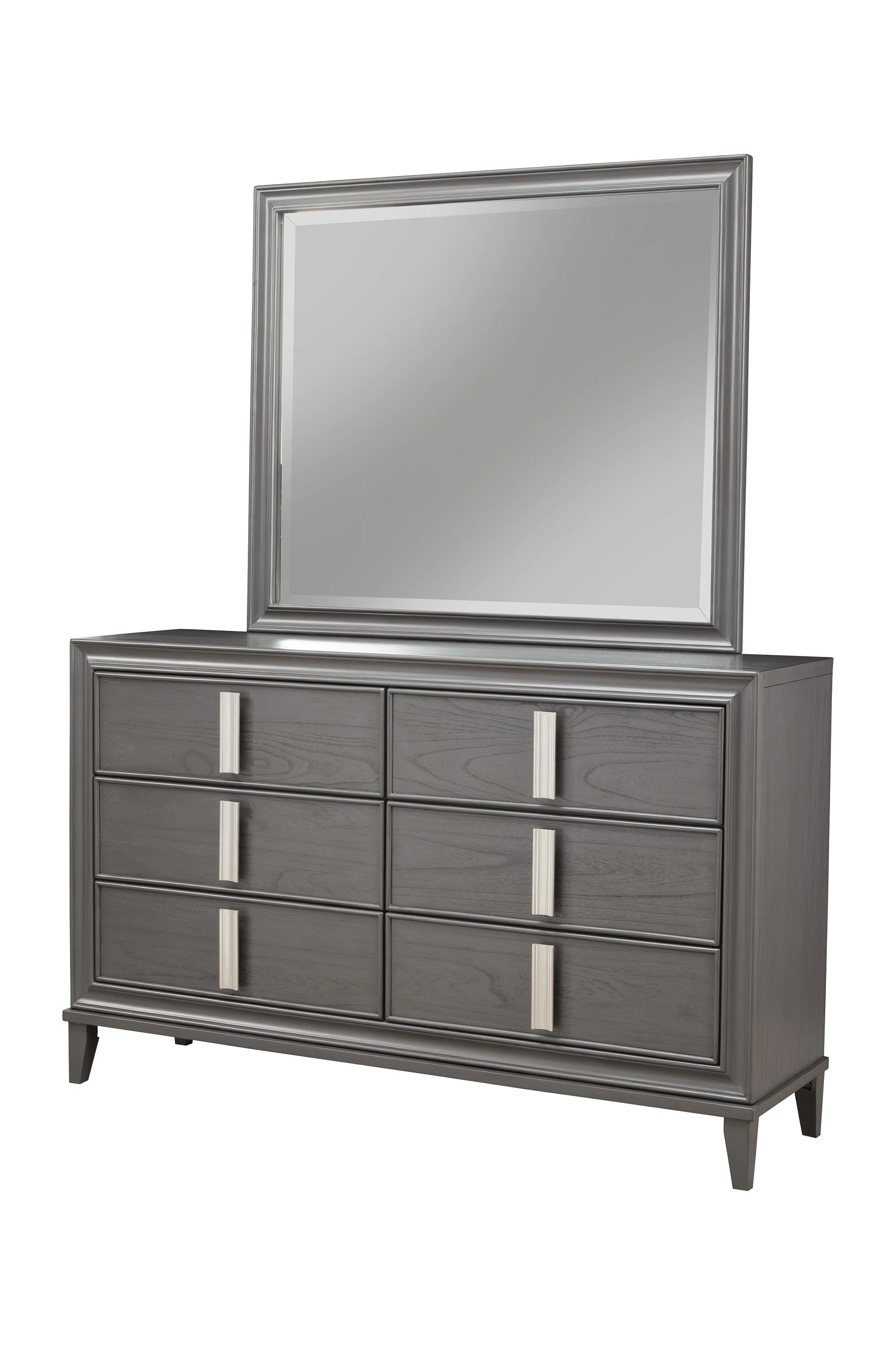 Dark Gray Solid Wood Six Drawer Double Dresser By Homeroots - Image 2