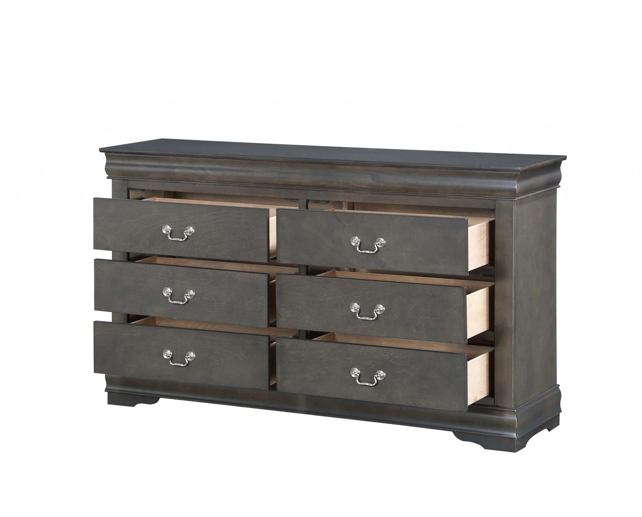 Dark Gray Wood Dresser By Homeroots - Image 3