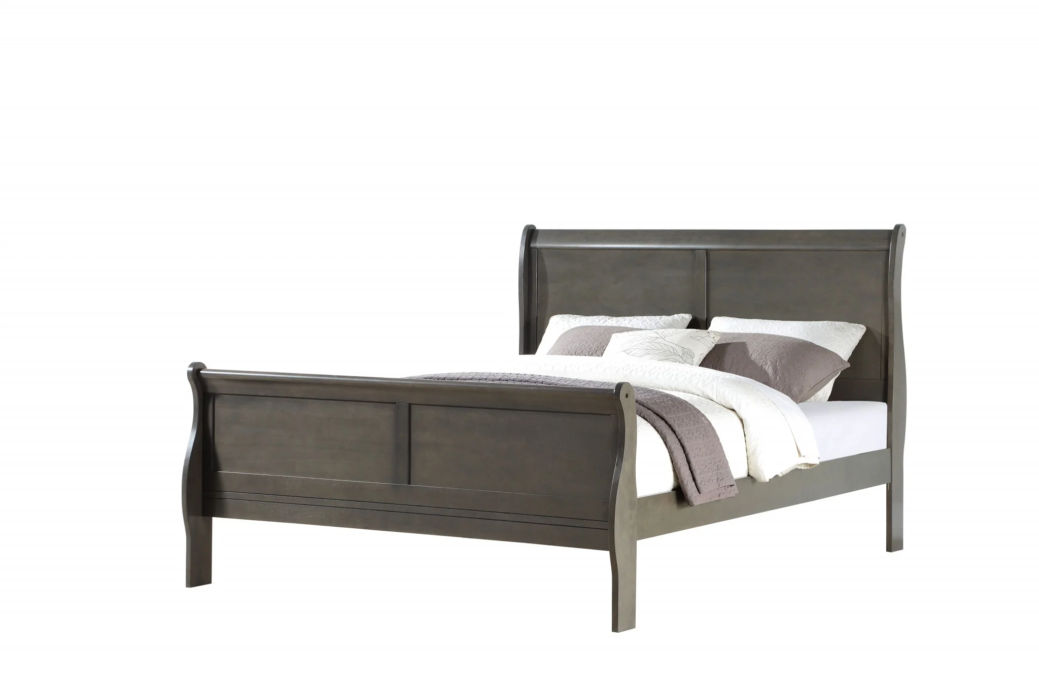 Dark Gray Wood Eastern King Bed By Homeroots - Image 2