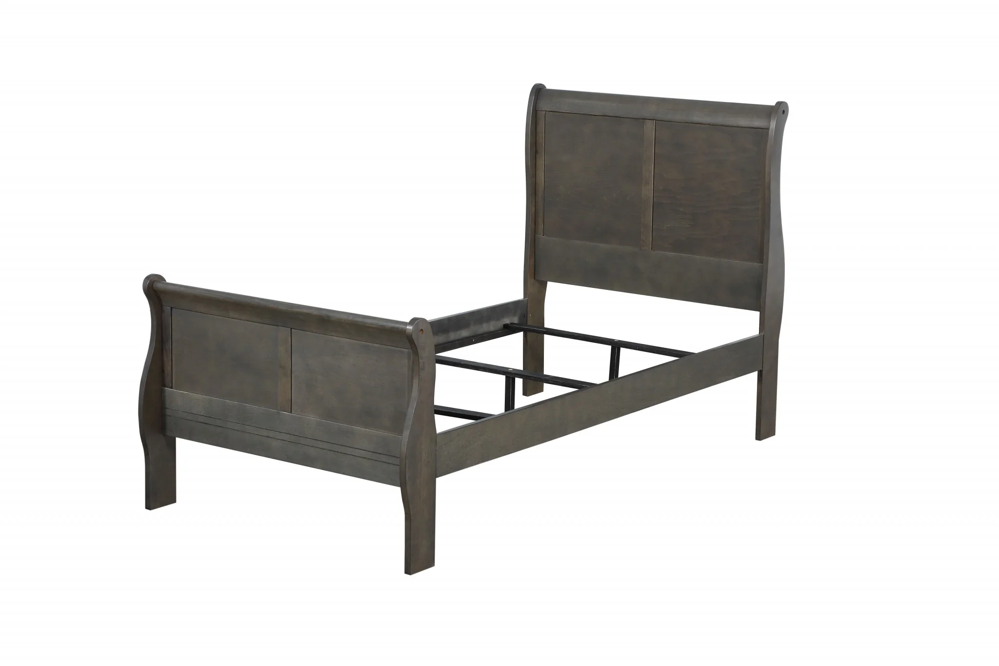 Dark Gray Wood Twin Bed By Homeroots - Image 2