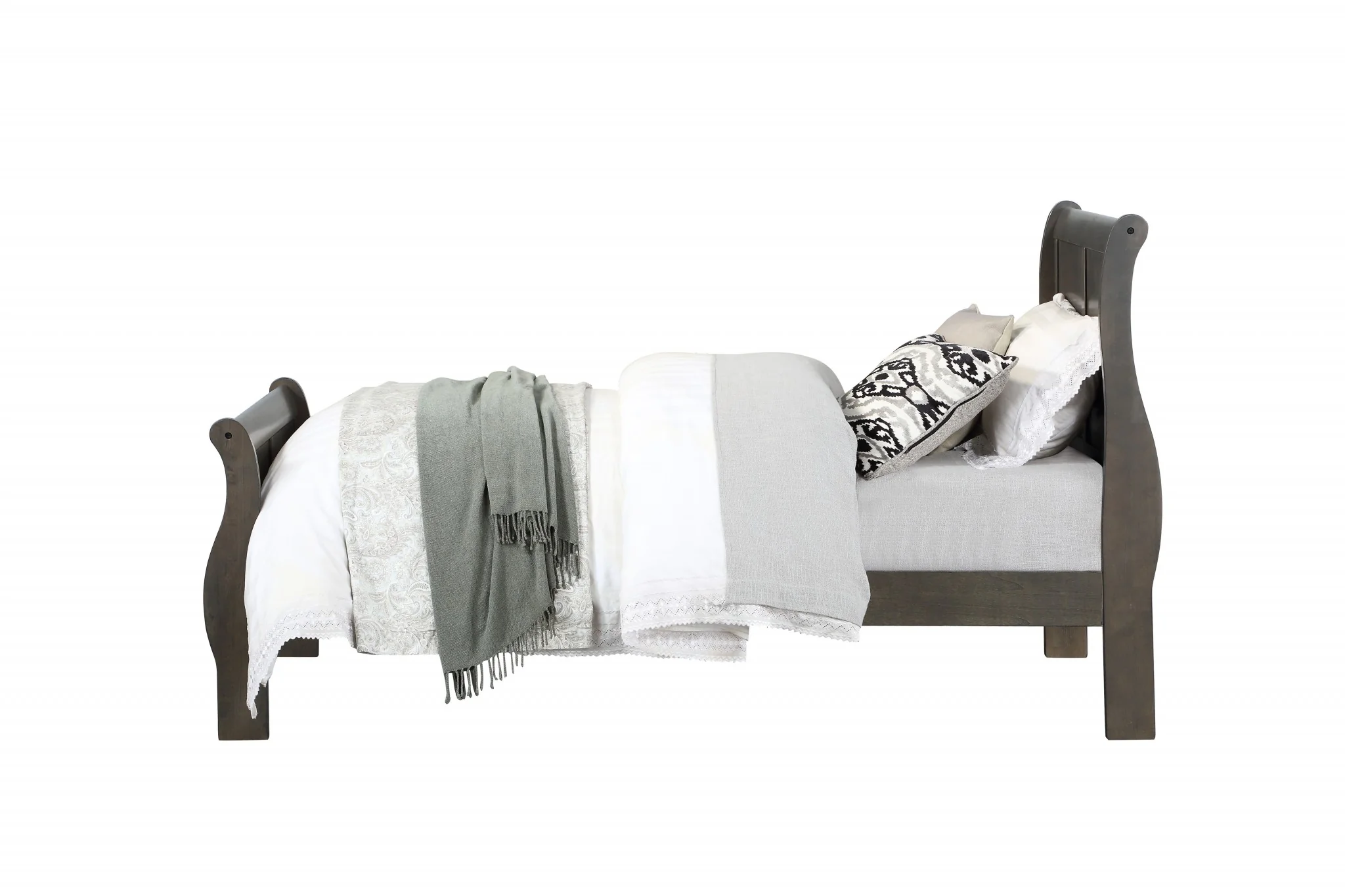 Dark Gray Wood Twin Bed By Homeroots - Image 3