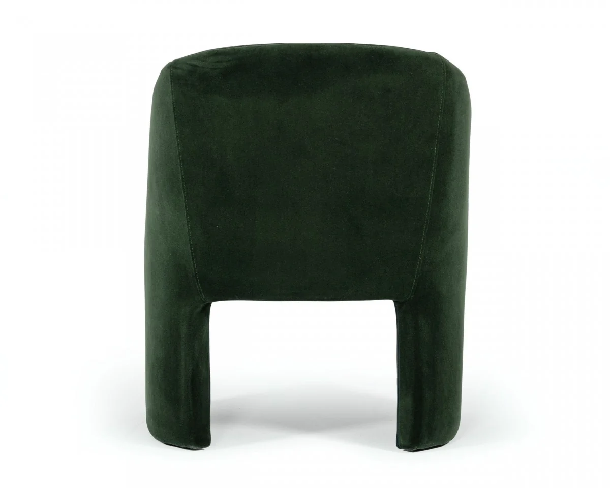 Dark Green Velvet Modern Curvilinear Dining Chair By Homeroots - Image 4
