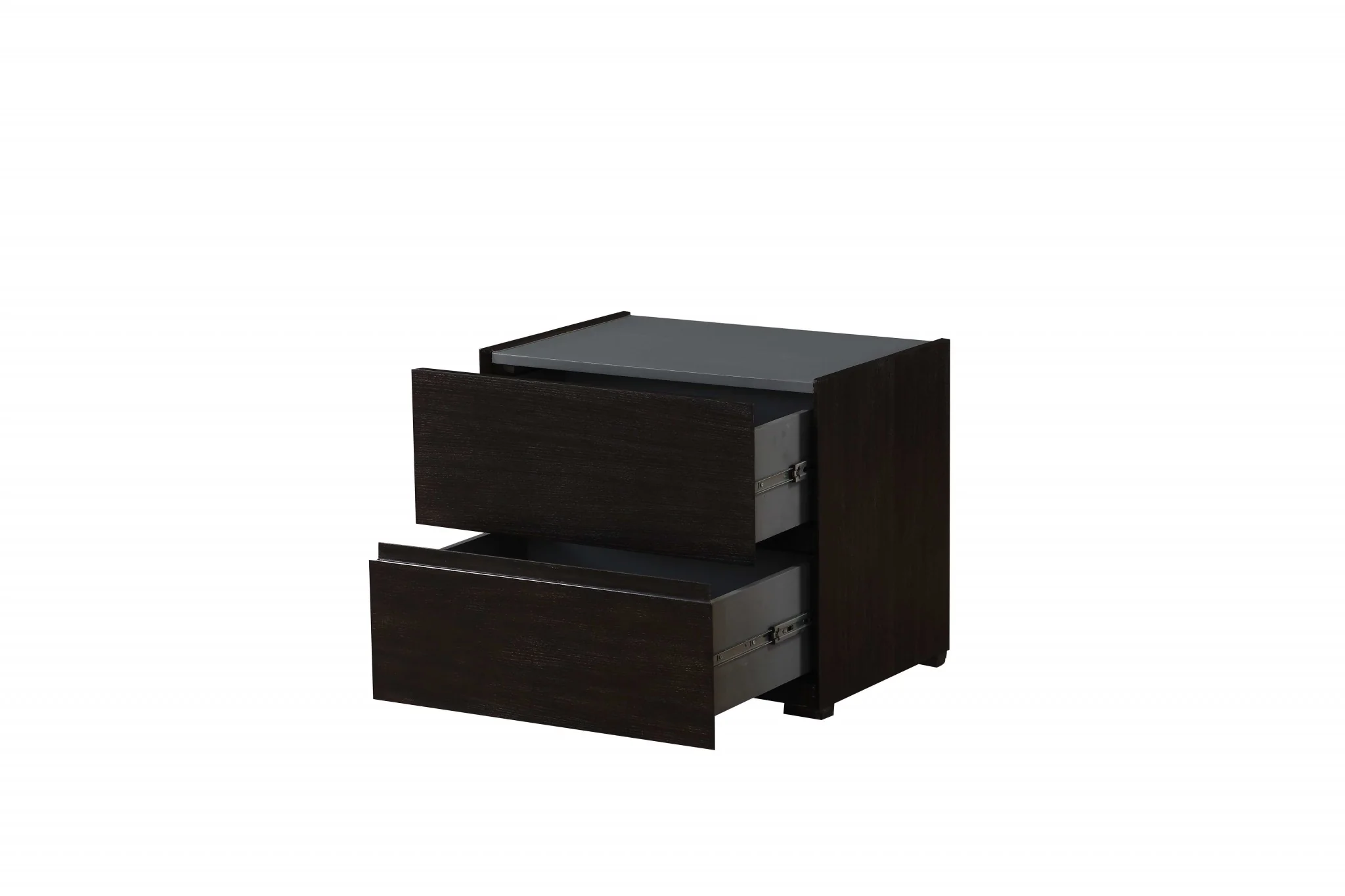 Dark Grey And Light Epresso Mdf Nightstand By Homeroots - Image 2