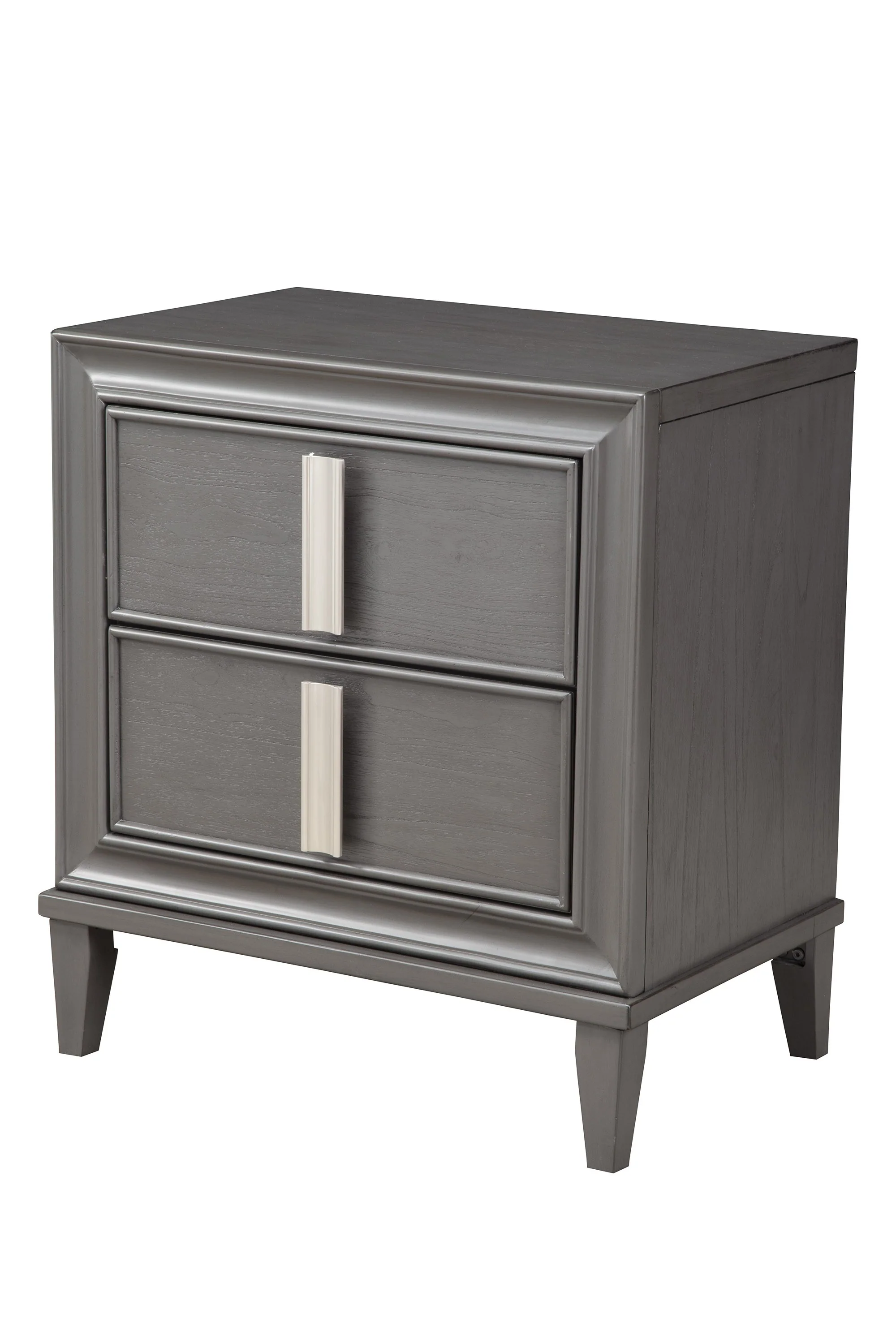Dark Grey Contemporary 2 Drawer Nightstand By Homeroots - Image 2