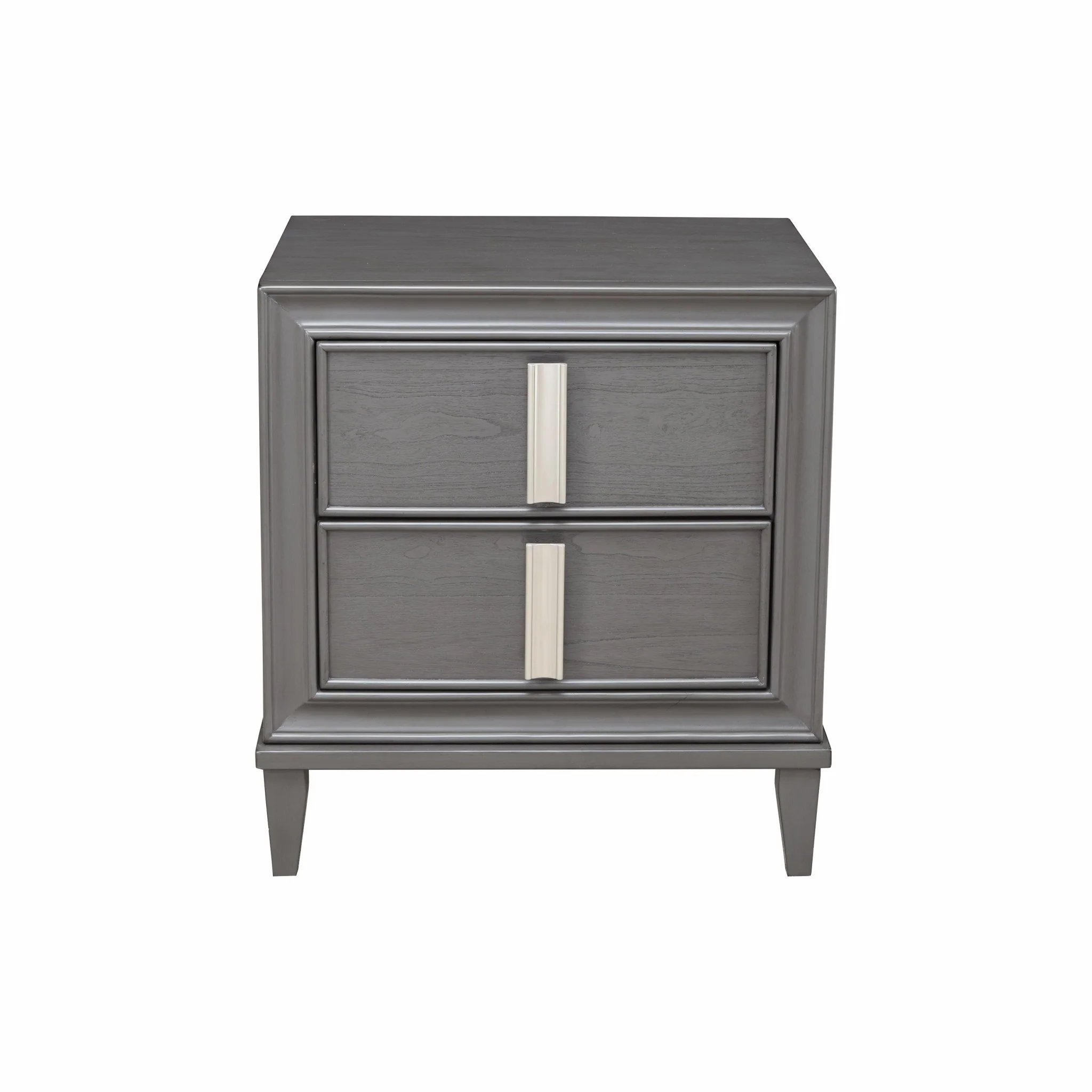 Dark Grey Contemporary 2 Drawer Nightstand By Homeroots - Image 3