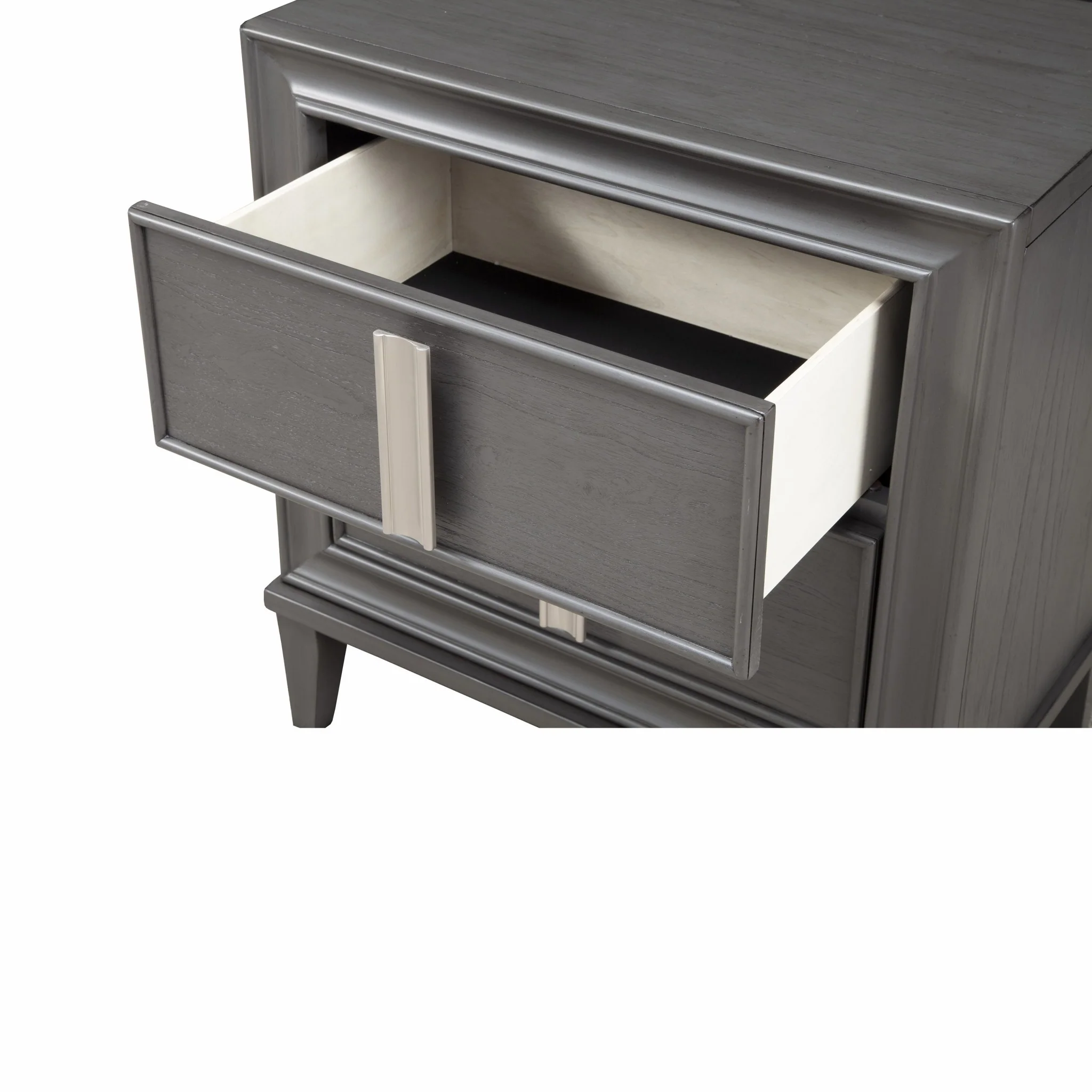Dark Grey Contemporary 2 Drawer Nightstand By Homeroots - Image 4