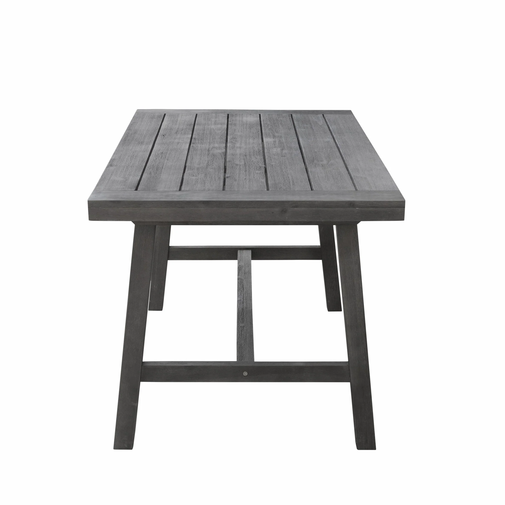 Dark Grey Dining Table with Leg Support By Homeroots - Image 2