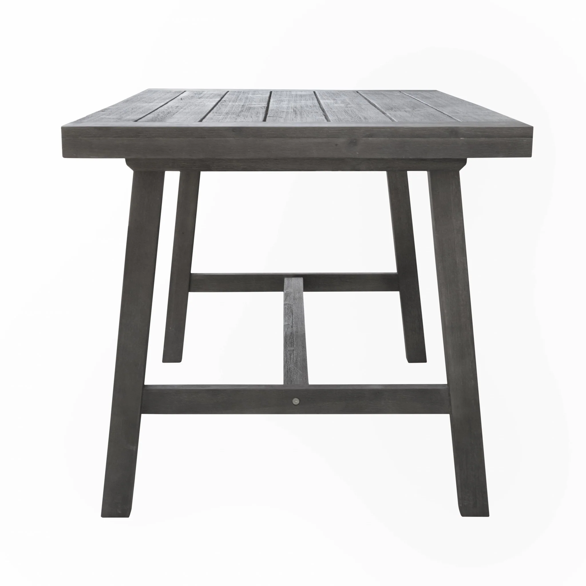 Dark Grey Dining Table with Leg Support By Homeroots - Image 4
