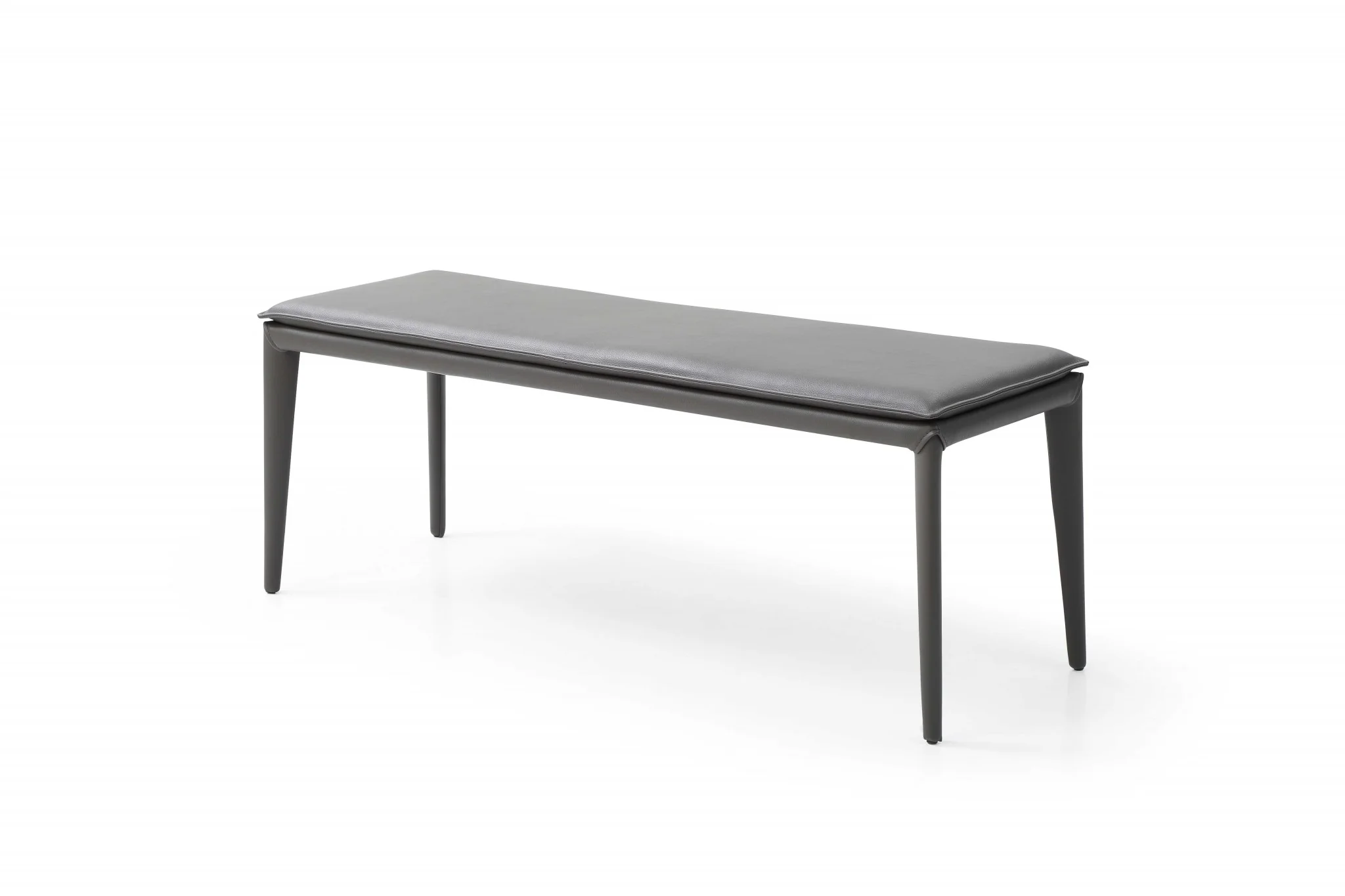 Dark Grey FauLeather Bench By Homeroots - Image 2