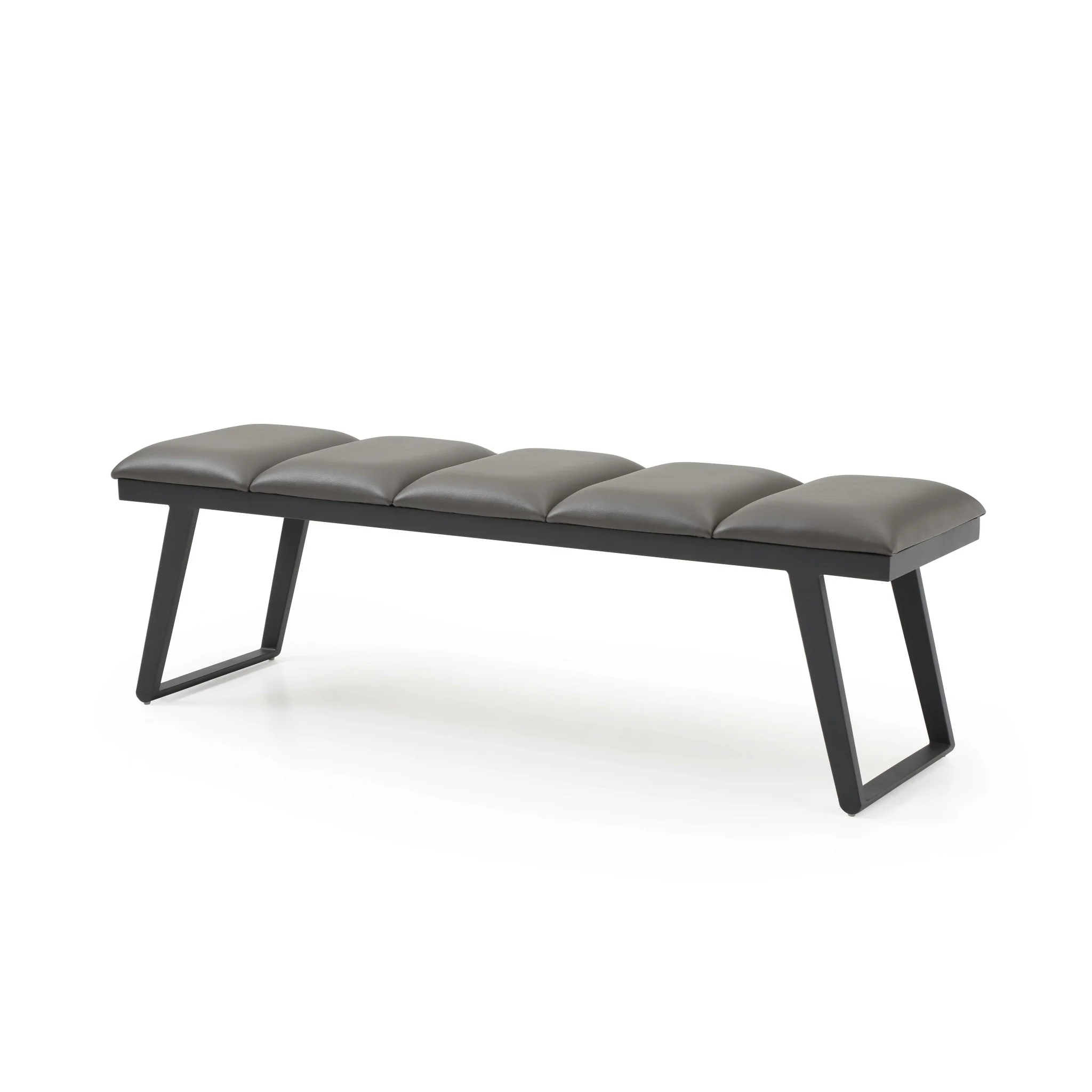 Dark Grey Faux Leather Bench By Homeroots - Image 2