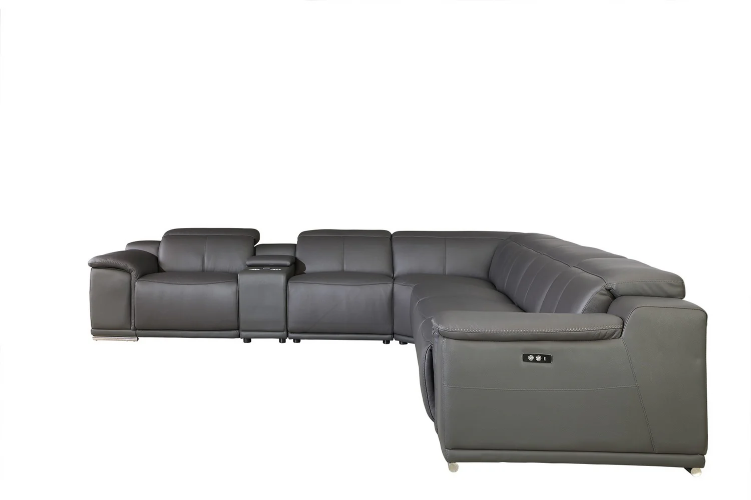 Dark Grey Power Reclining 7PC Sectional By Homeroots - 366357 - Image 3