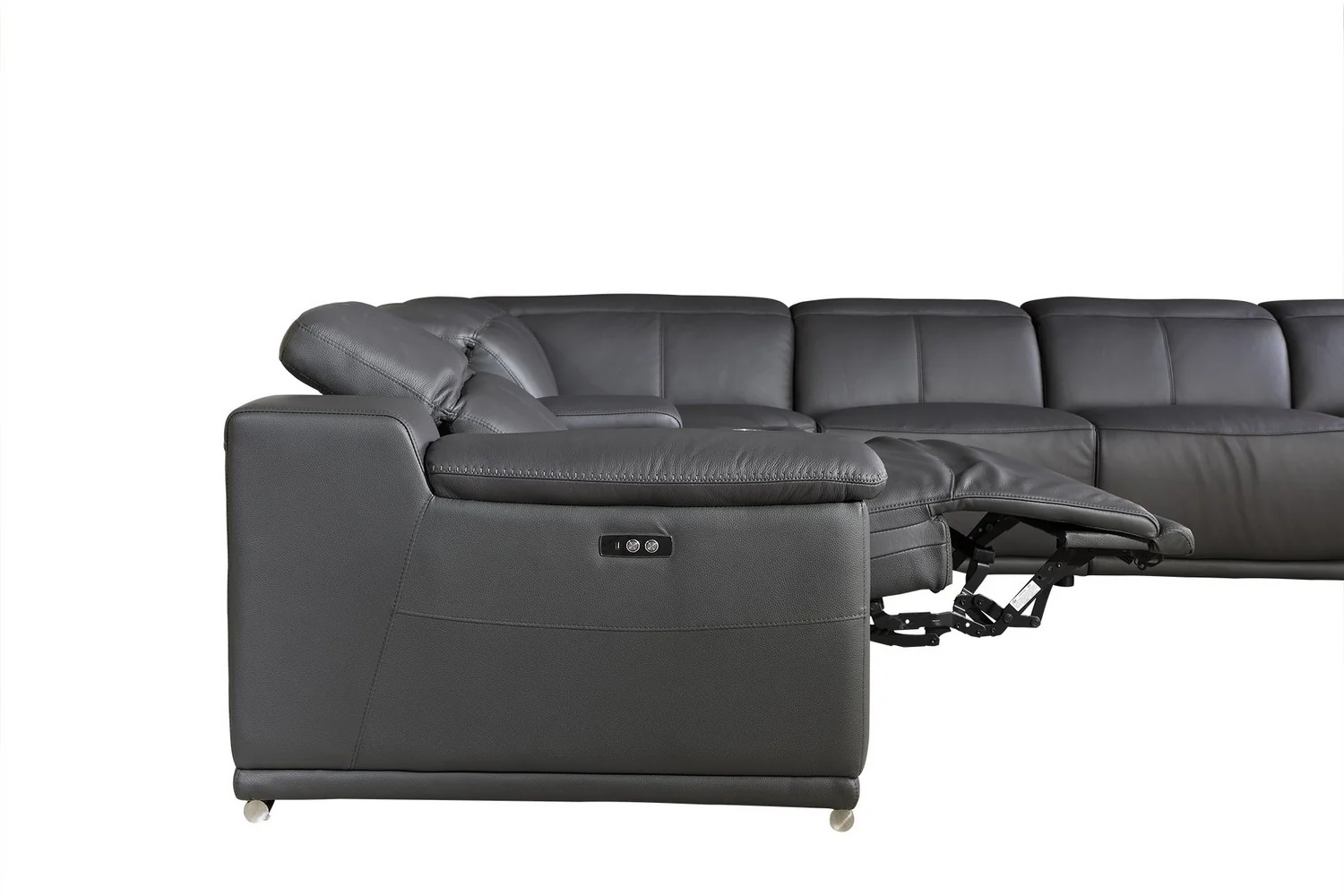 Dark Grey Power Reclining 8PC Sectional By Homeroots - 366359 - Image 2