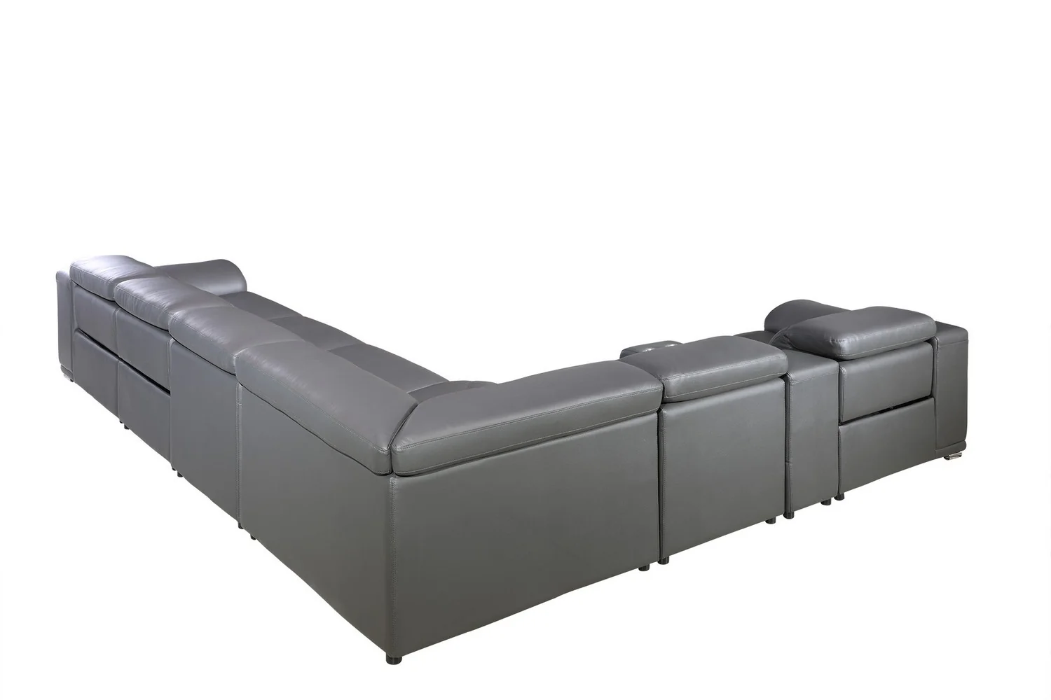 Dark Grey Power Reclining 8PC Sectional By Homeroots - 366359 - Image 3