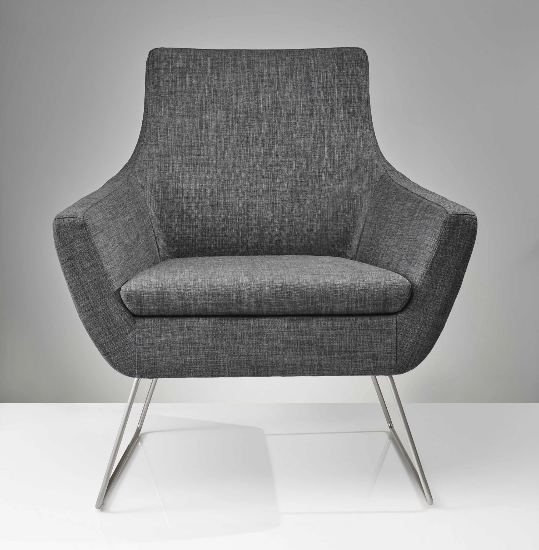 Dark Grey Upholstered Armchair By Homeroots - Image 7