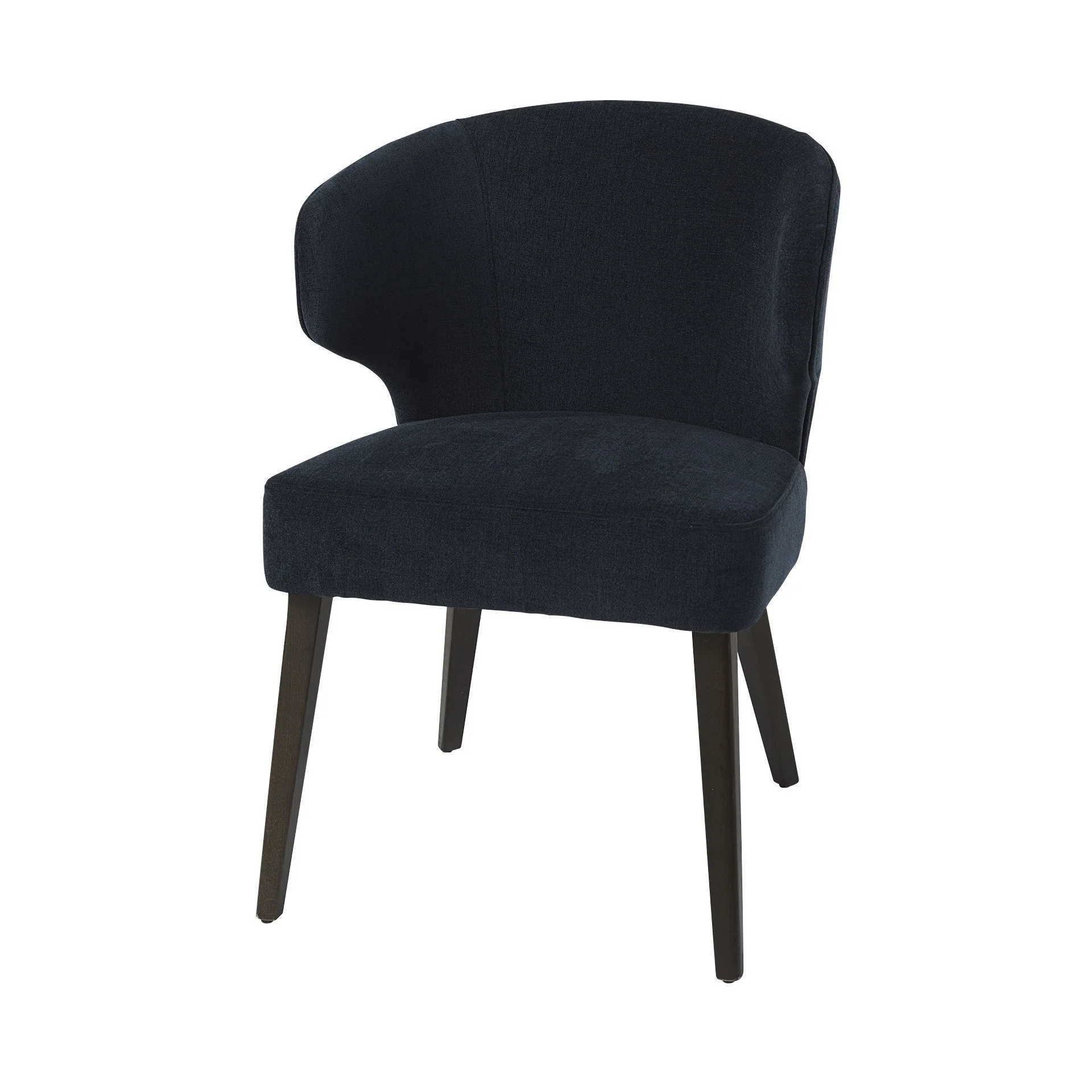 Dark Navy And Black Mid Century Wingback Dining Chair By Homeroots - Image 3