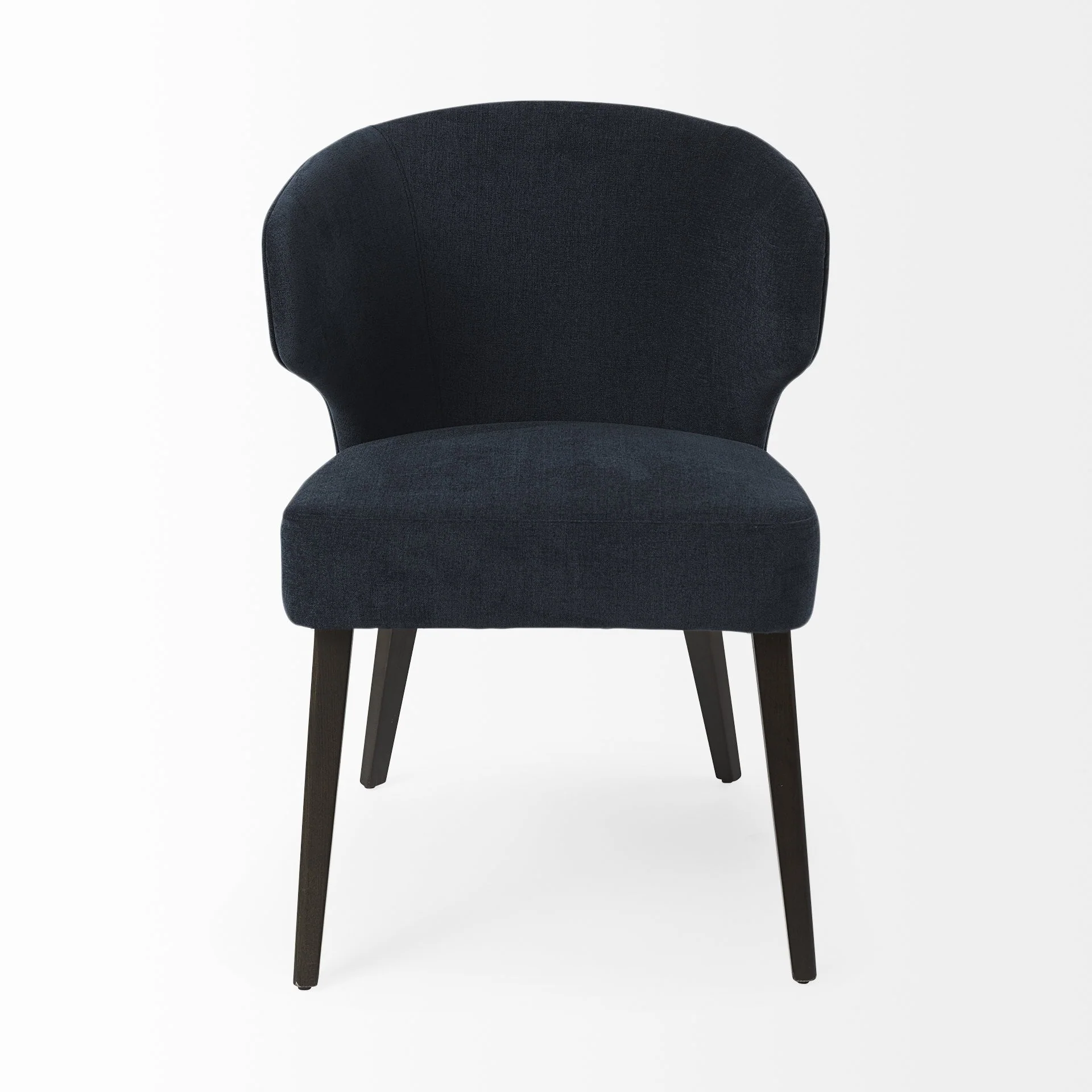 Dark Navy And Black Mid Century Wingback Dining Chair By Homeroots - Image 4