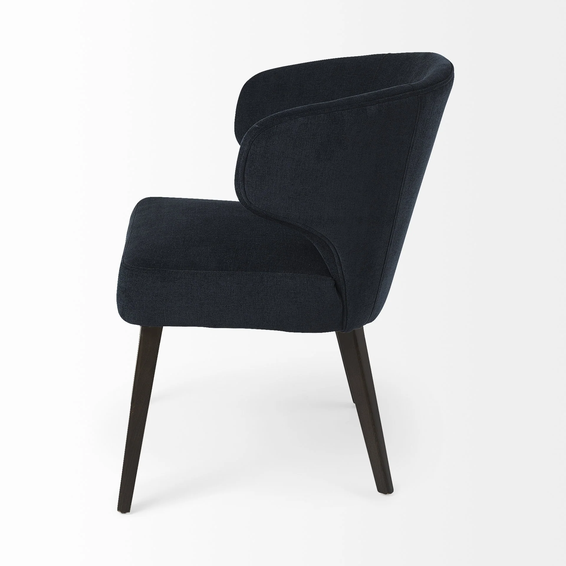 Dark Navy And Black Mid Century Wingback Dining Chair By Homeroots - Image 5