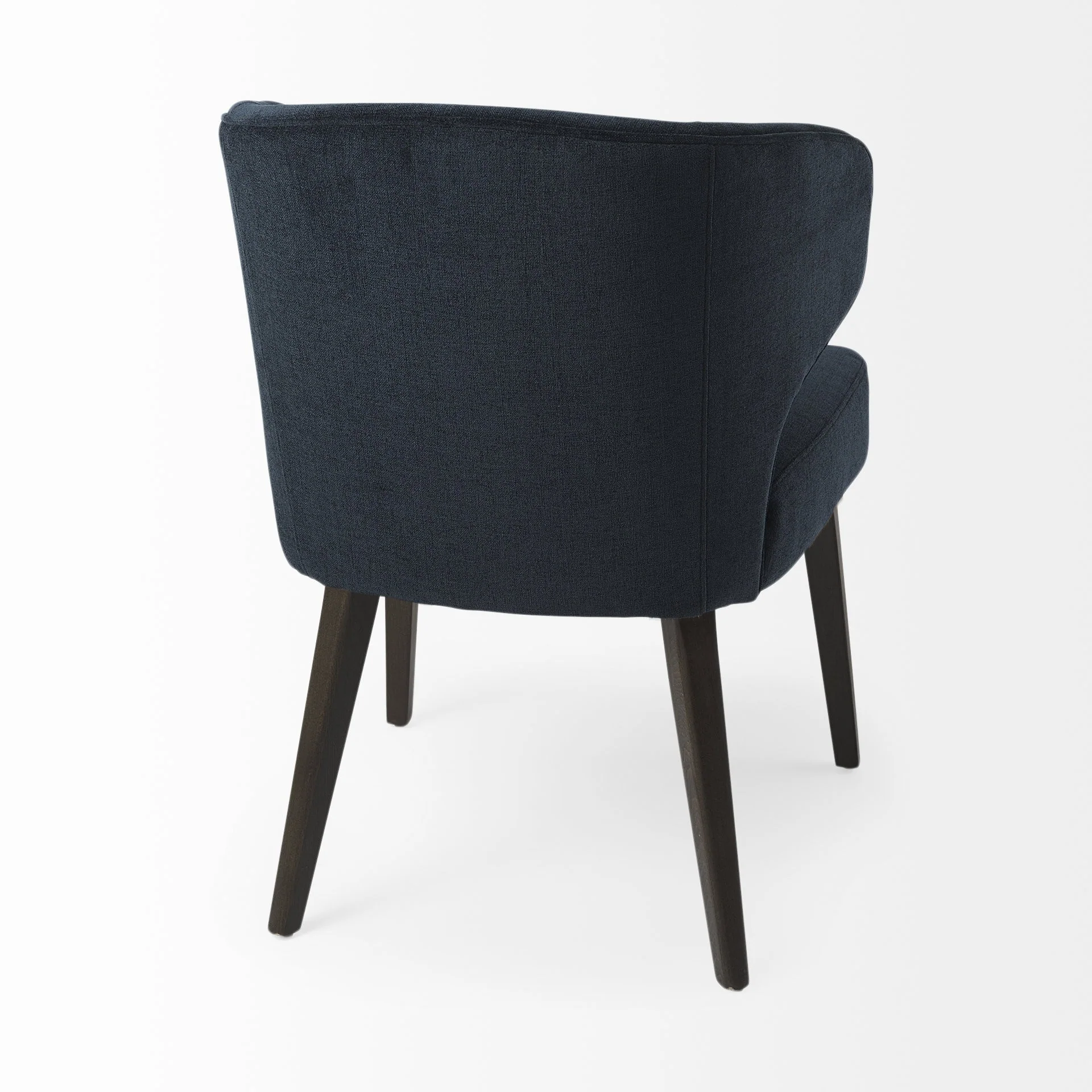 Dark Navy And Black Mid Century Wingback Dining Chair By Homeroots - Image 7