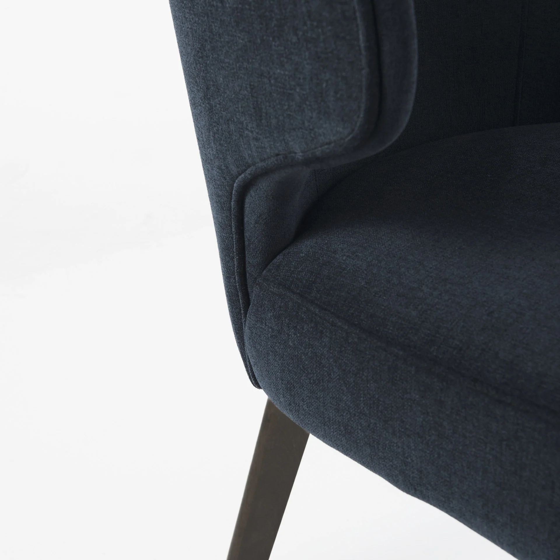 Dark Navy And Black Mid Century Wingback Dining Chair By Homeroots - Image 8