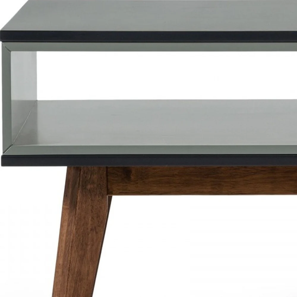 Dark Oak and Shades of Gray Open Rectangle End Table By Homeroots - Image 6