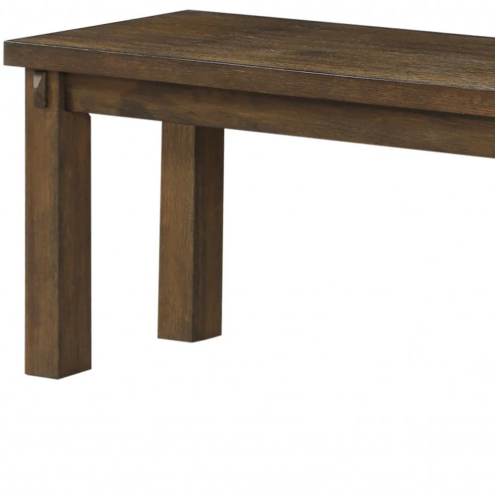 Dark Oak Wood Bench By Homeroots - Image 5