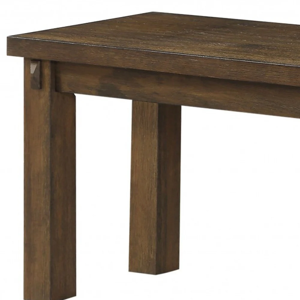 Dark Oak Wood Bench By Homeroots - Image 6