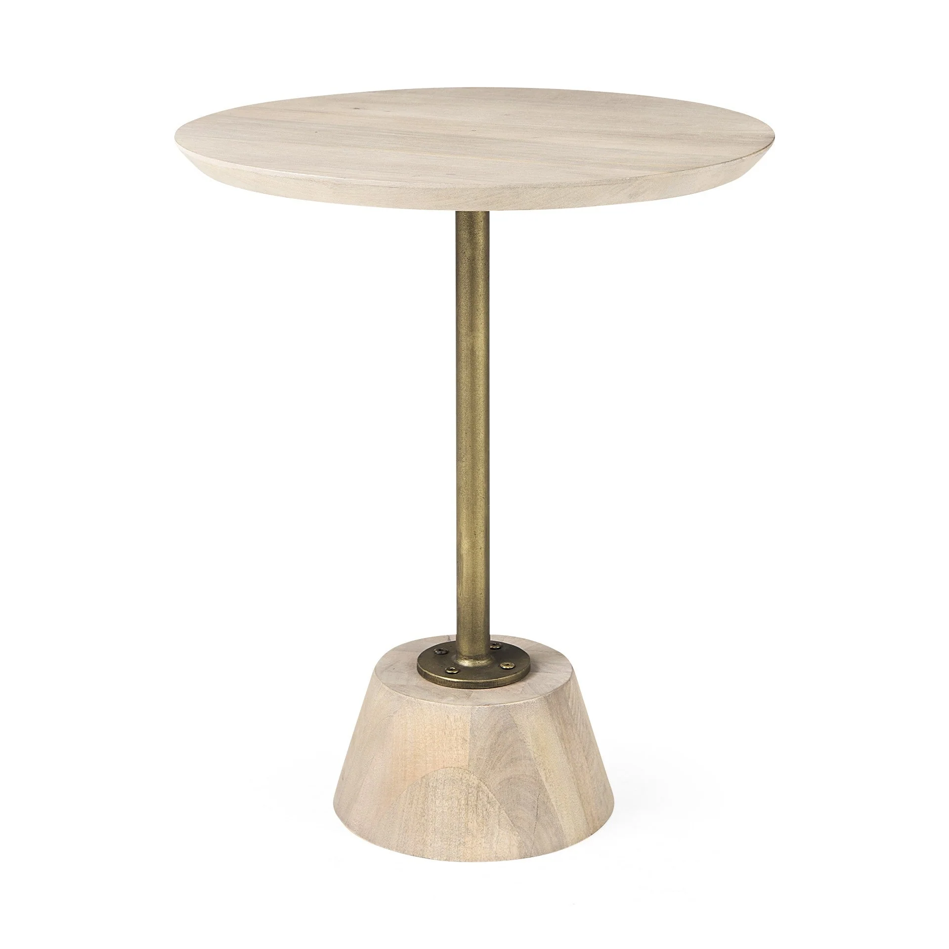 Dark Stain Pedestal Table with Black Detailing By Homeroots - Image 3